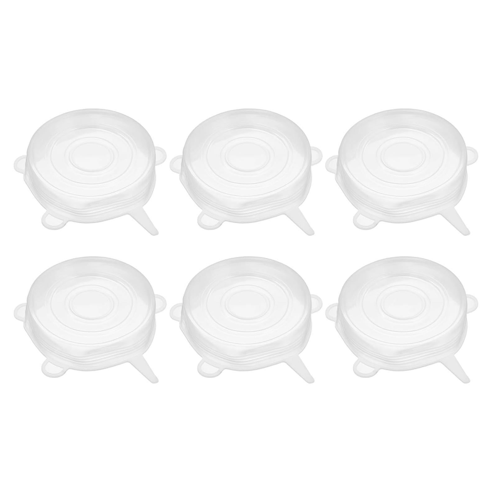 Tapas de Silicona Reutilizables uxcell 9.5cm 6 Piezas Blancas