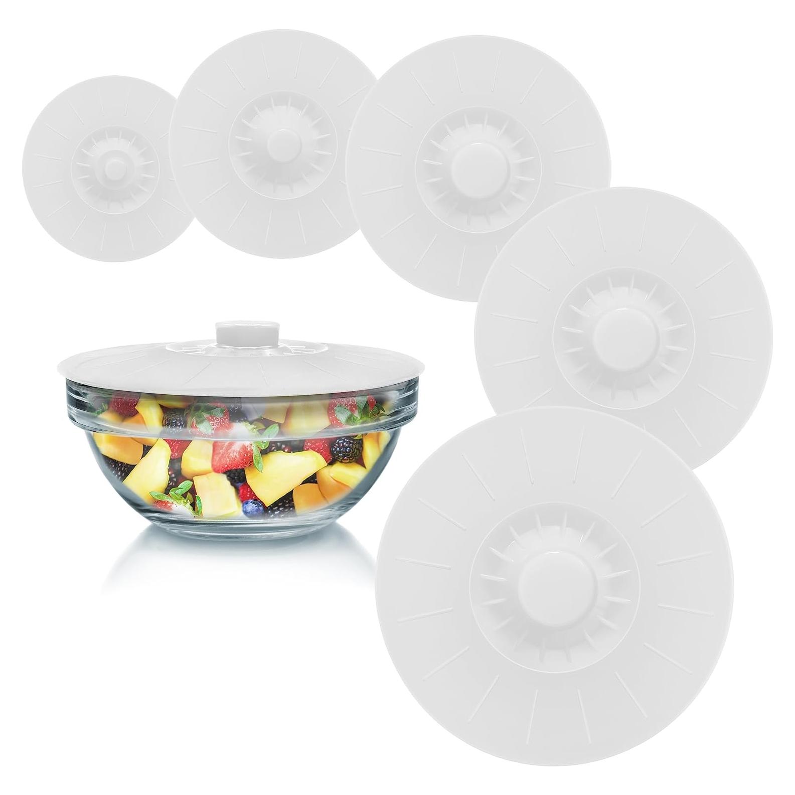 Juego de 5 Tapas de Silicona Perfecto y Simple para Tazones