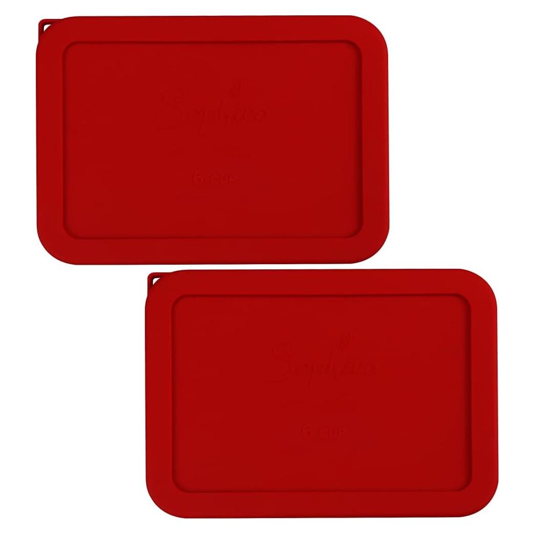 Tapa de Silicona Rectangular SOPHICO 6 Tazas Rojo