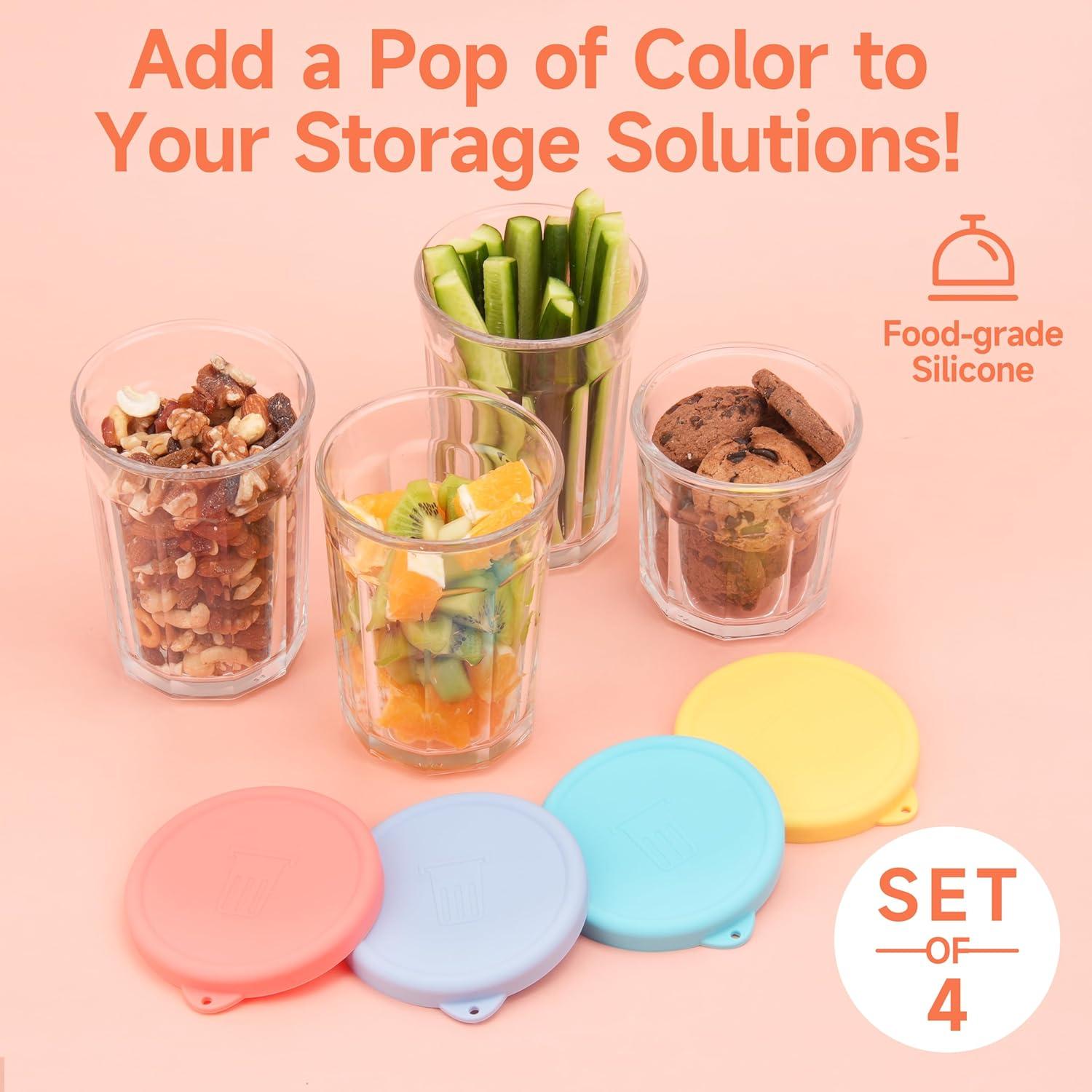 Paquete de 4 tapas de silicona Purekra para vidrio Luminarc