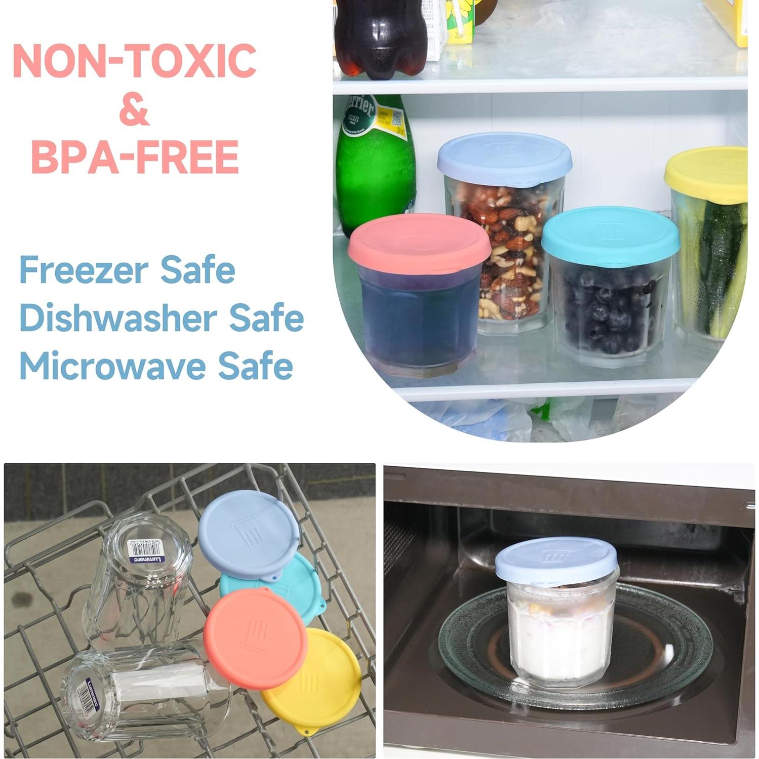 Paquete de 4 tapas de silicona Purekra para vidrio Luminarc