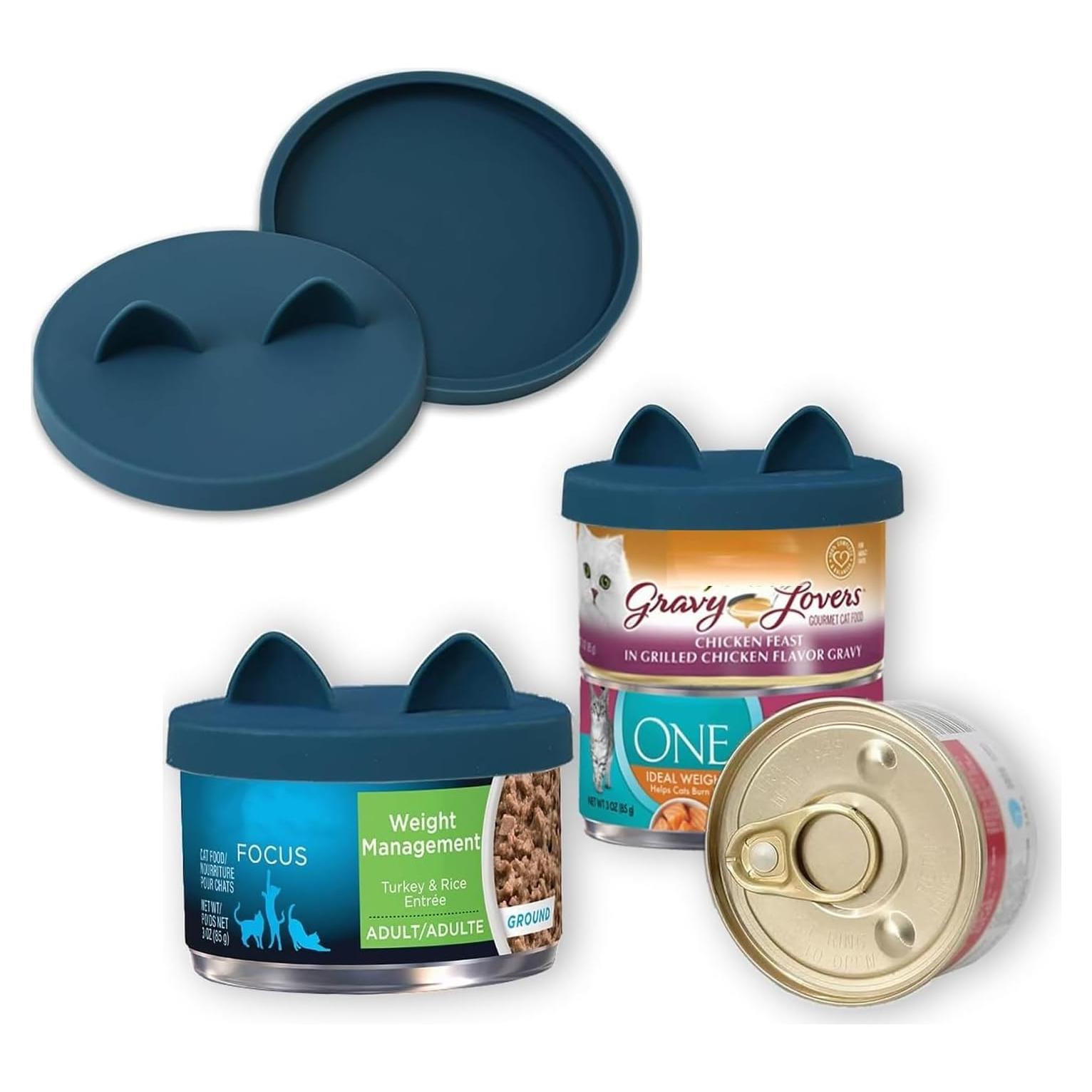 Tapas de Latas para Gatos OHMO 2 Piezas Silicona 70-85g Azul