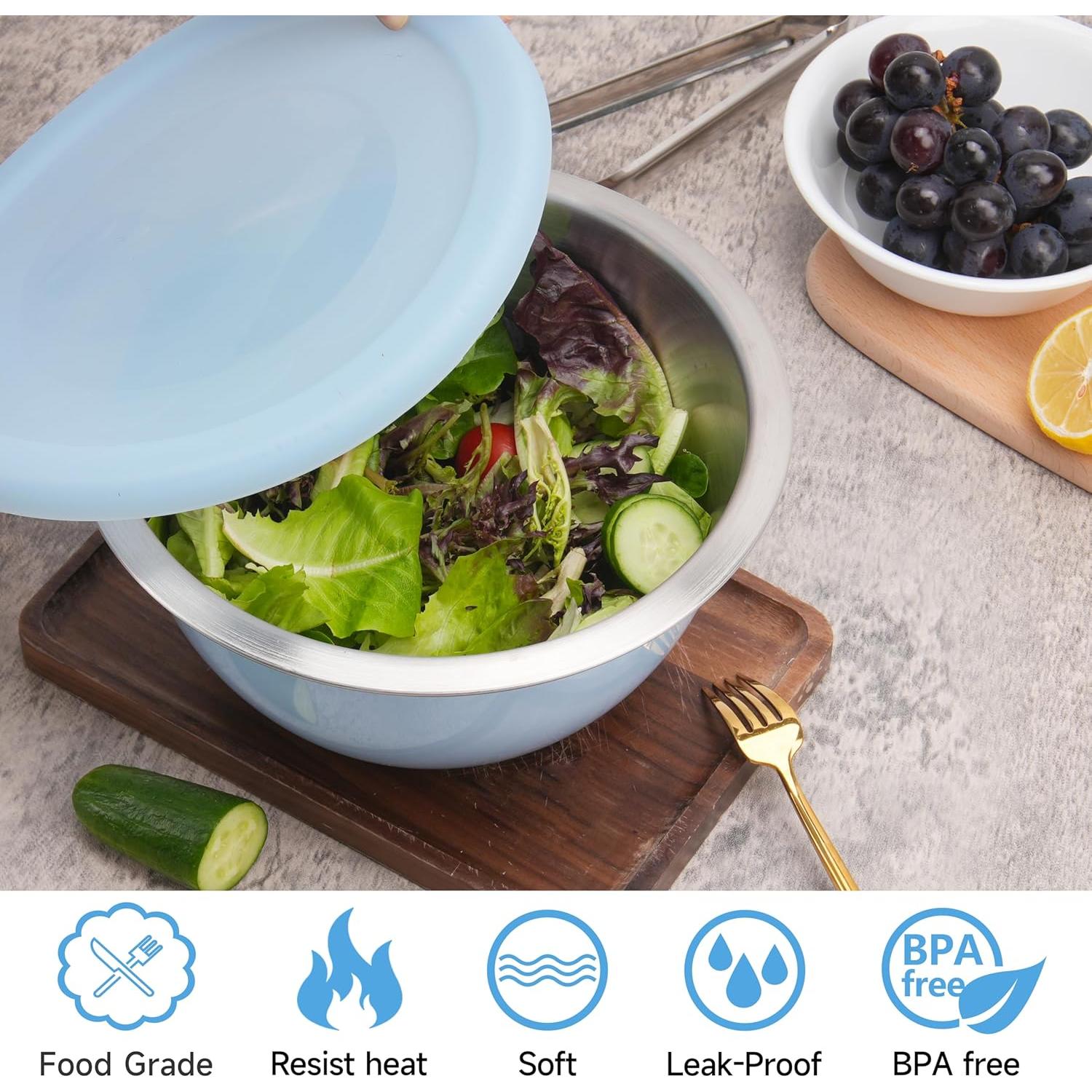 Paquete de 3 tapas de silicona Purekra para cuencos OXO