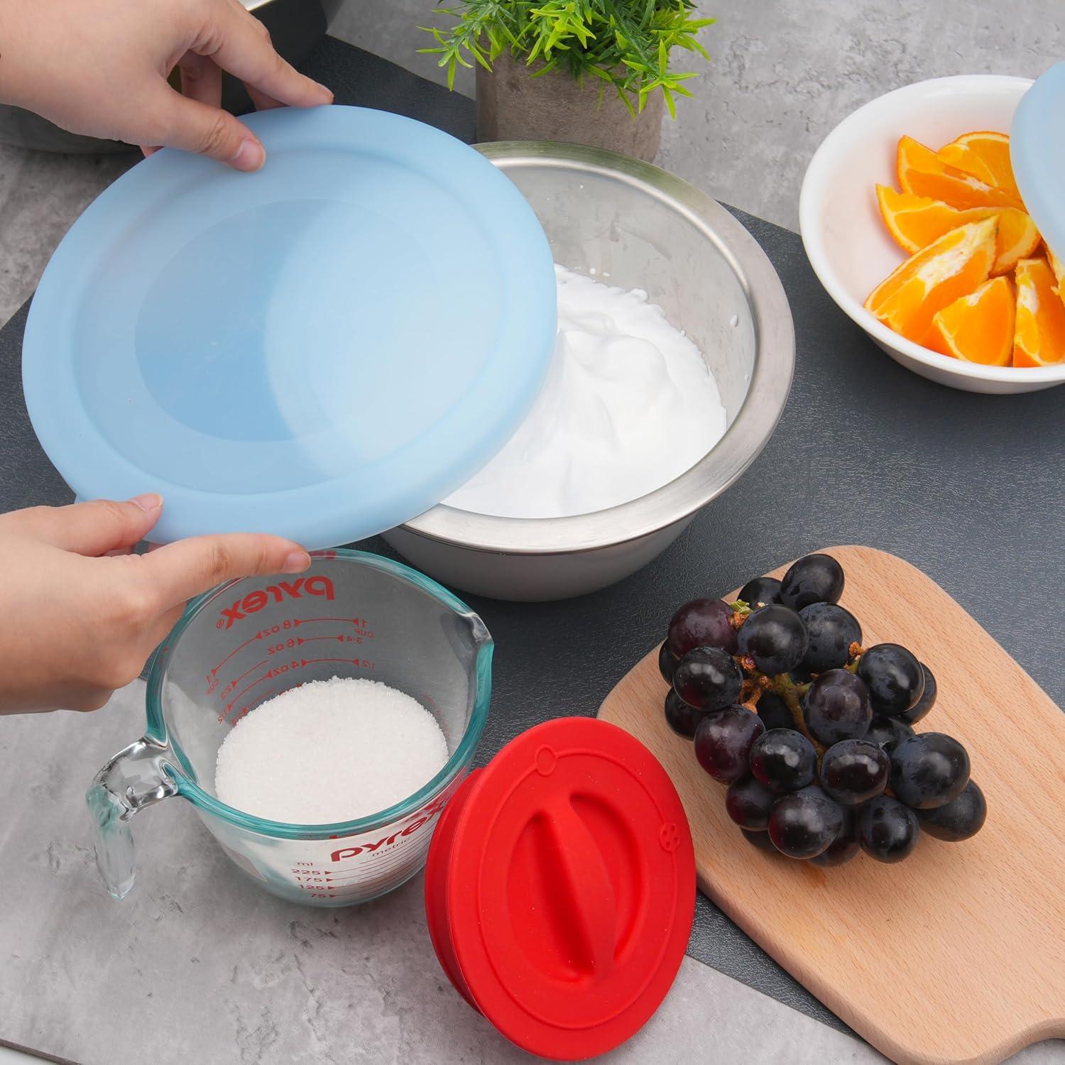 Paquete de 3 tapas de silicona Purekra para cuencos OXO