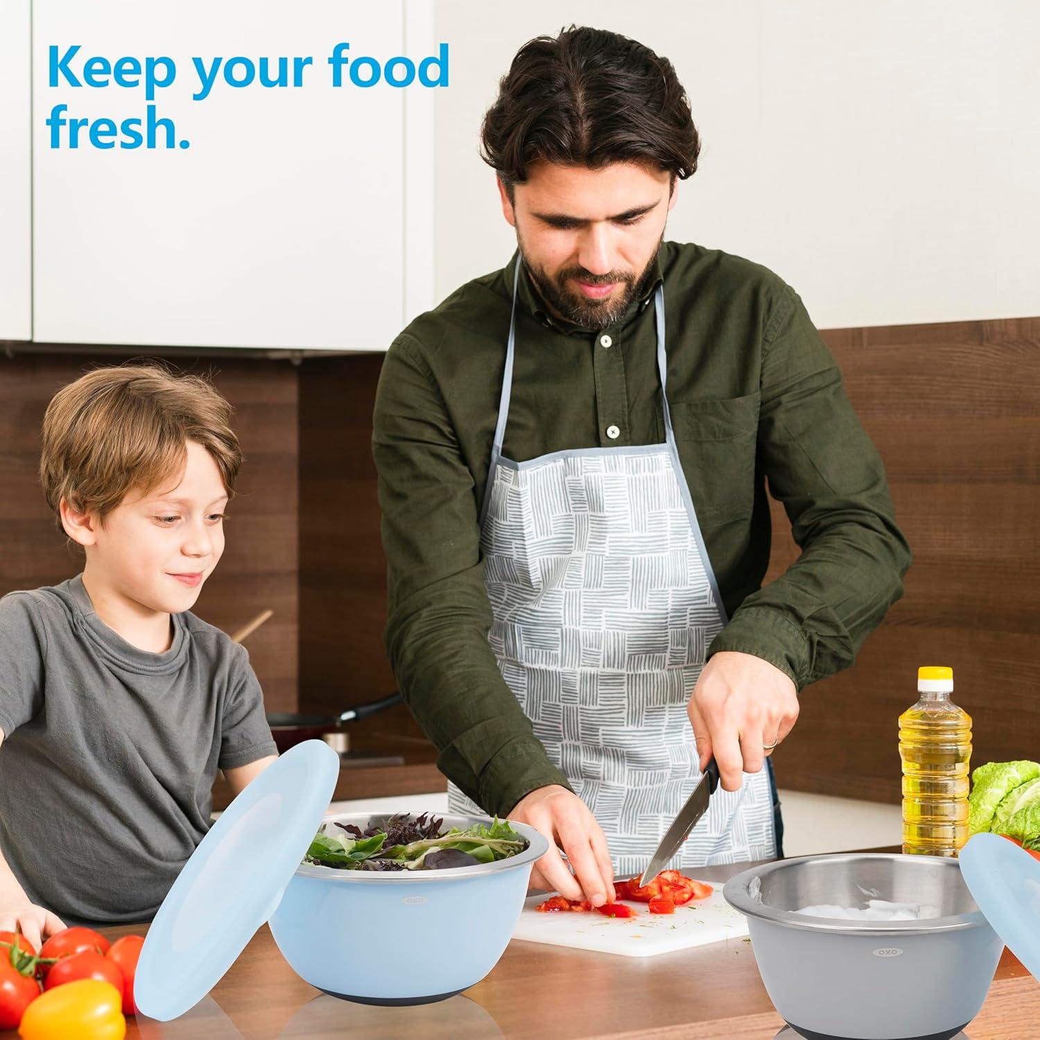 Paquete de 3 tapas de silicona Purekra para cuencos OXO