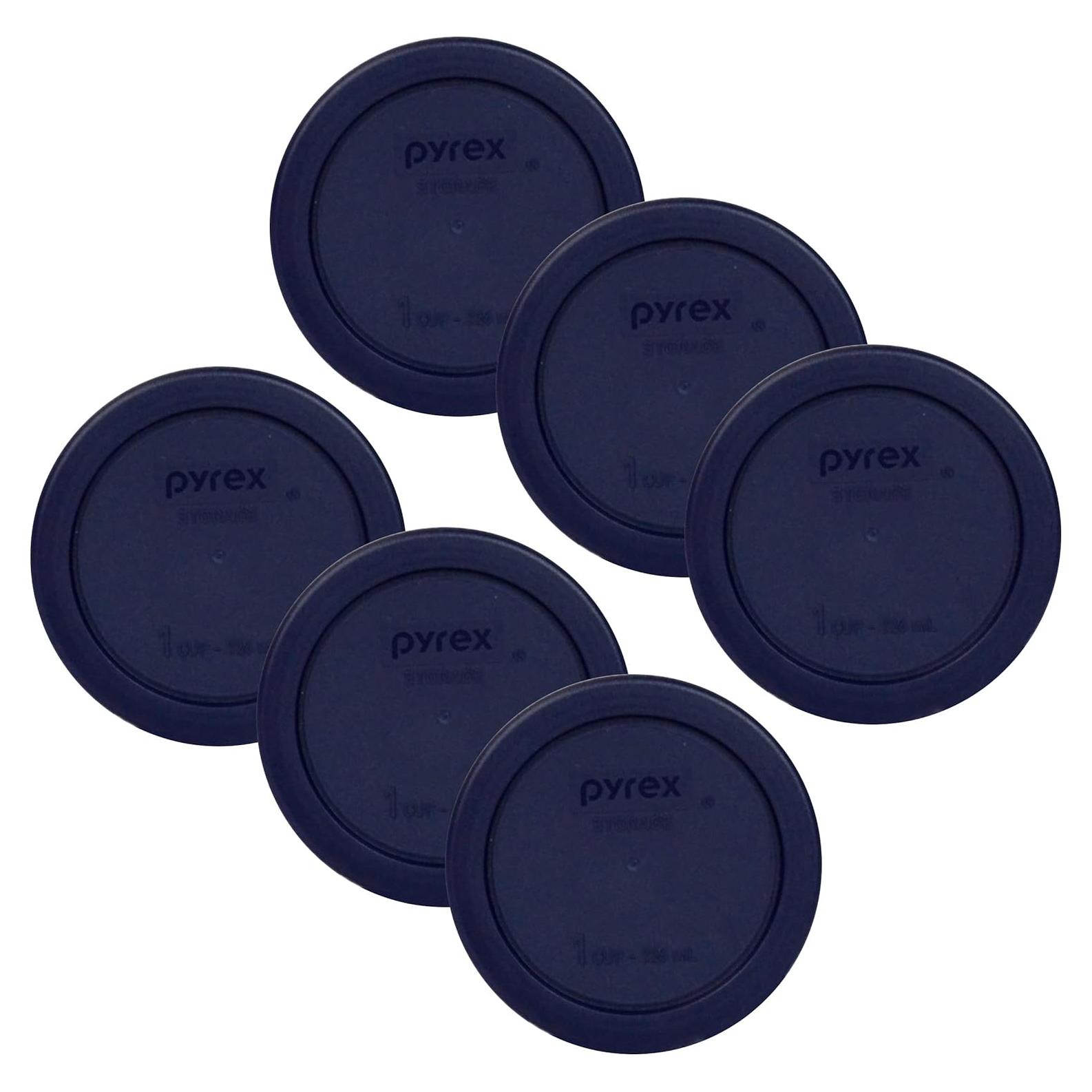 Tapas de Plástico Pyrex 7202-PC 1 Taza Azul Oscuro - Paquete de 6