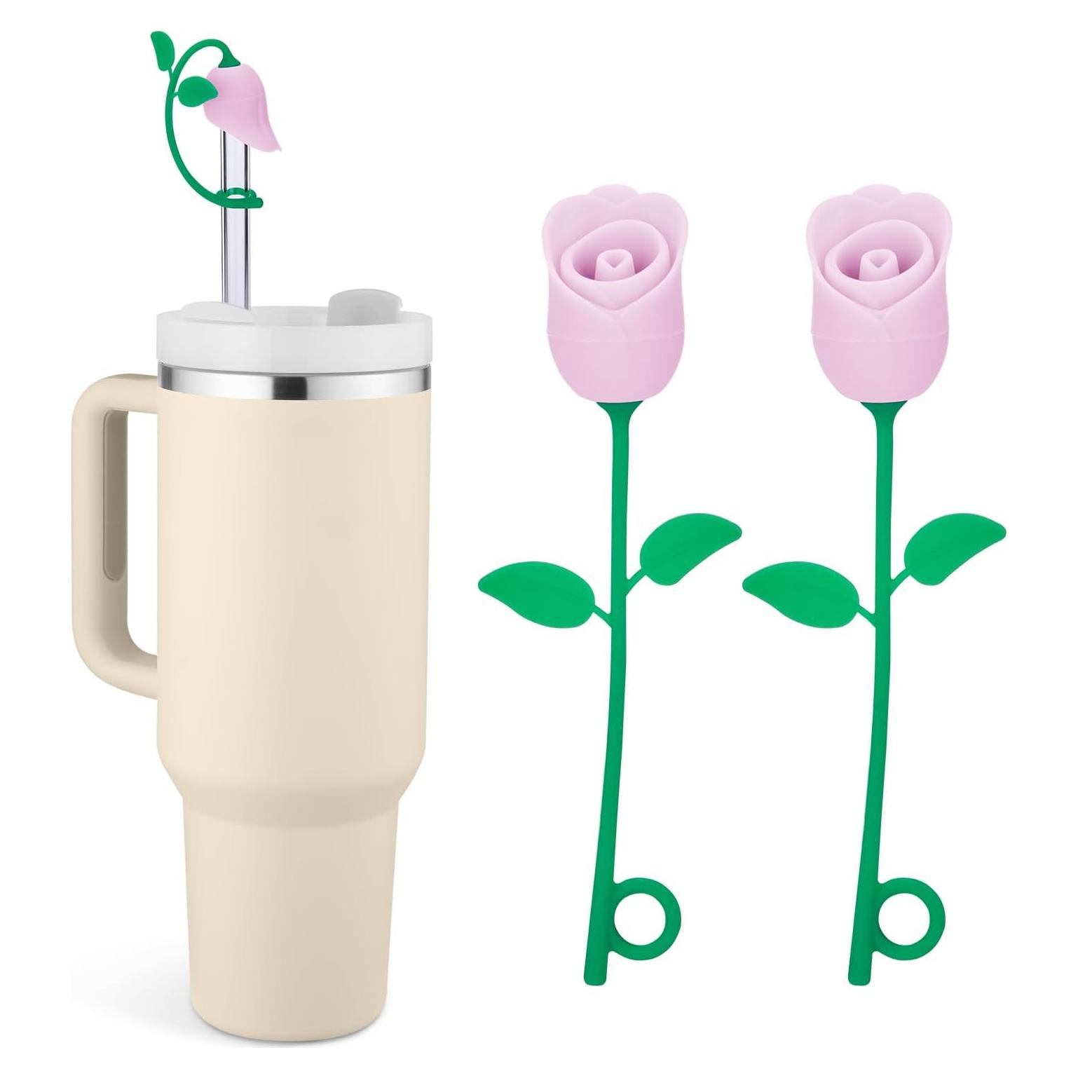 Tapa de Popote Rosa HSEM para Stanley 20/30/40 Oz - 2 Pcs