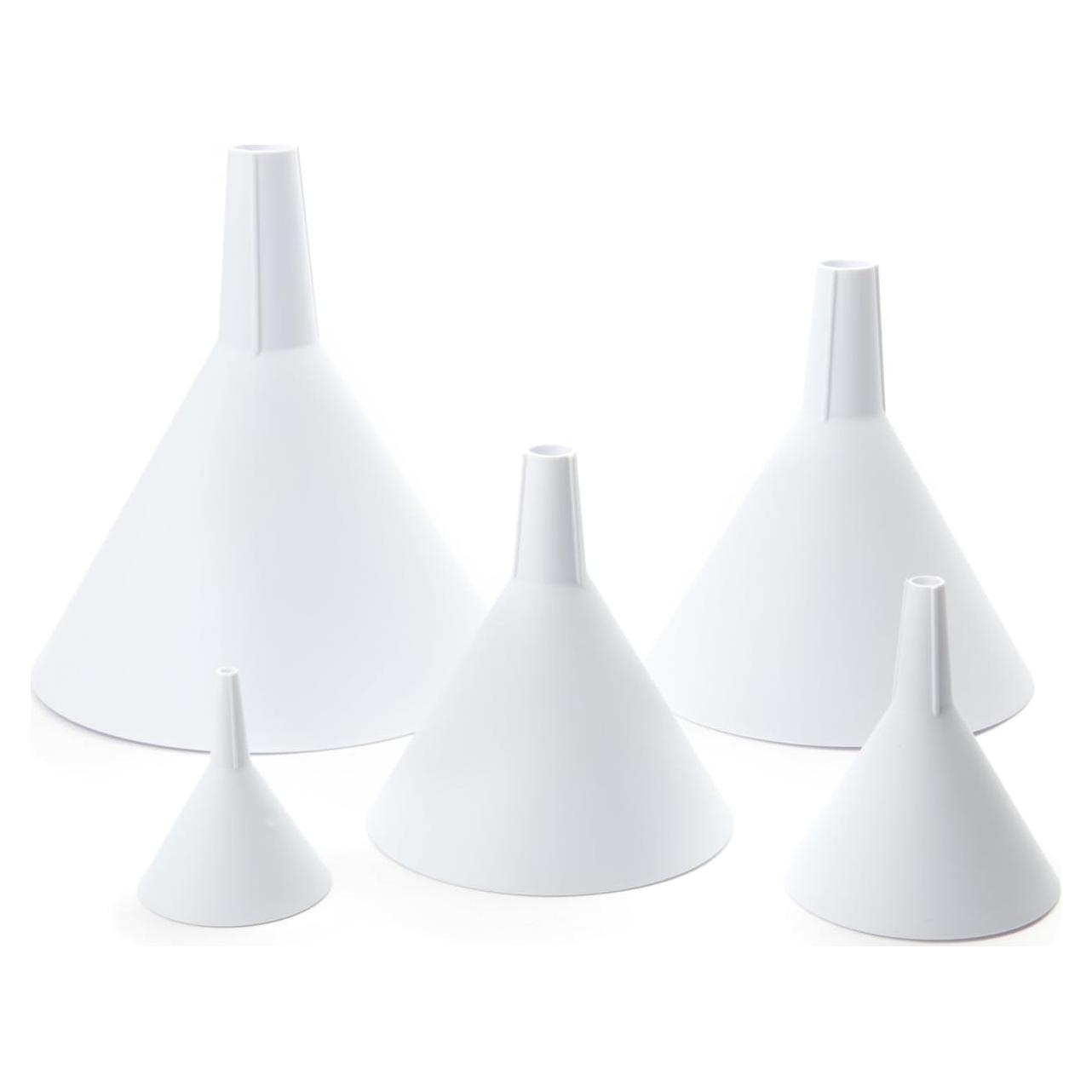 Juego de 5 Embudos de Plástico Fox Run, Tamaños Variados