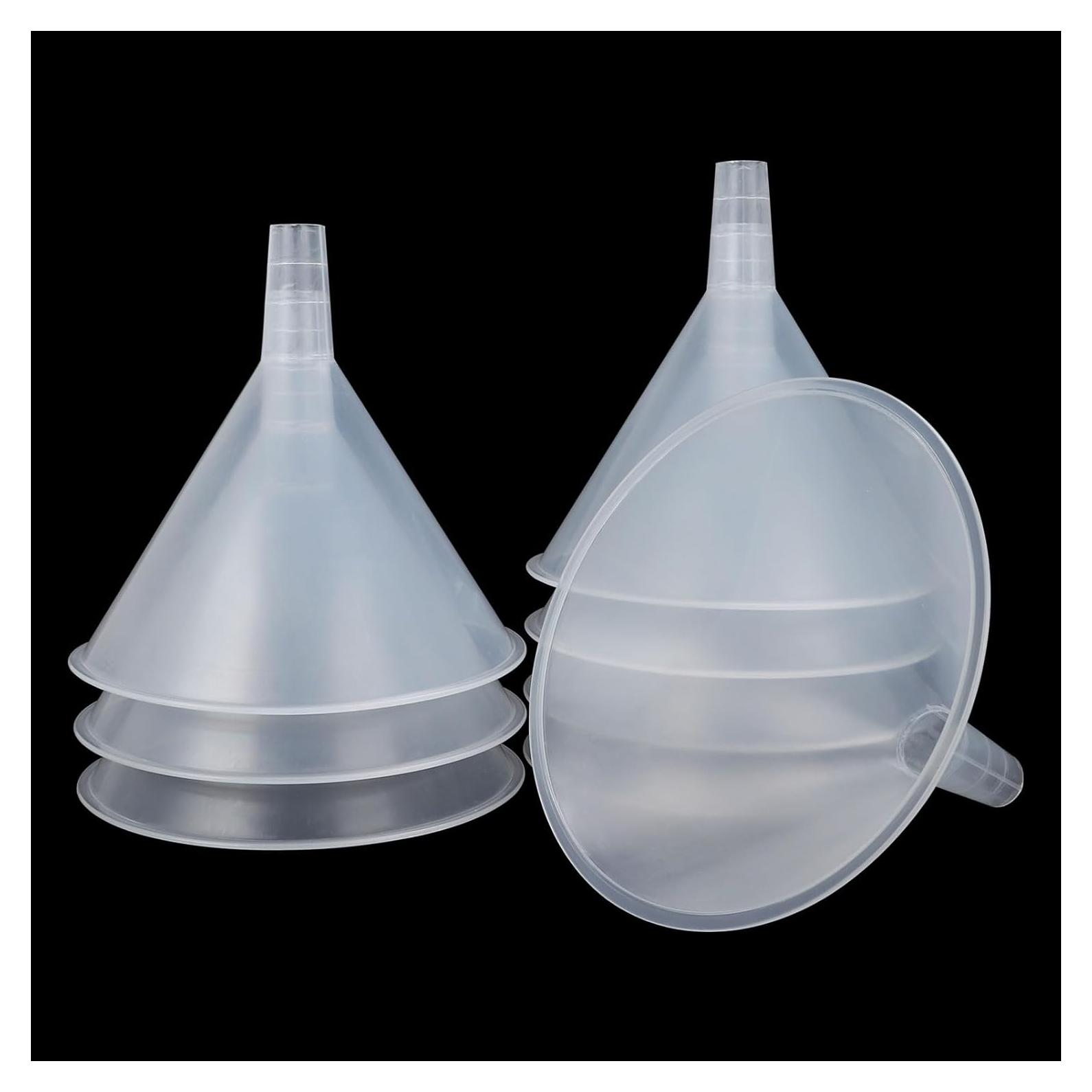 Juego de 8 Embudos de Plástico Transparentes CYEAH 15 cm