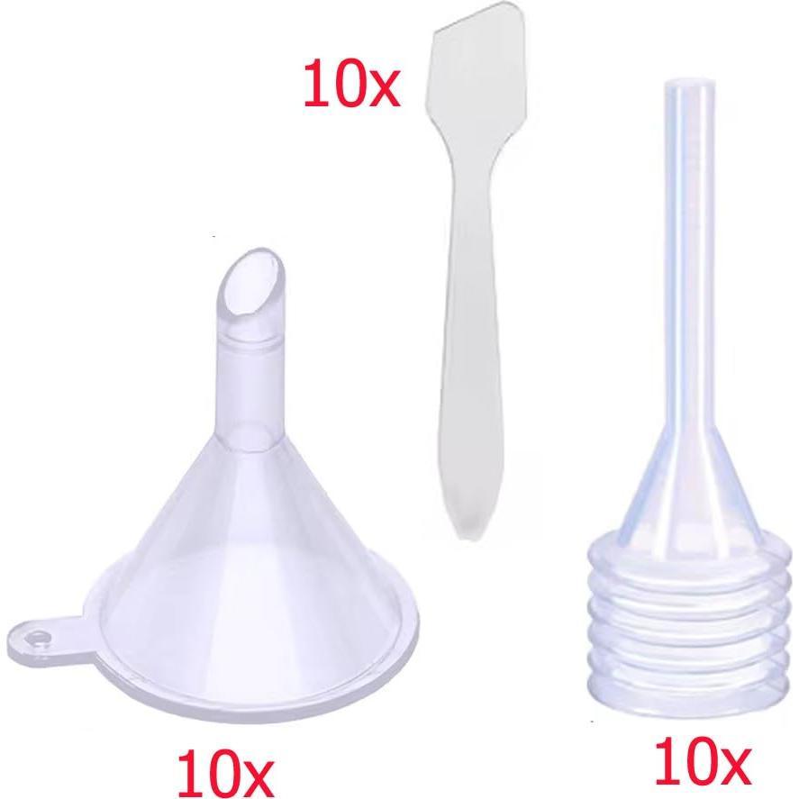 Juego de 10 Tubos de Brillo Labial con Embudos y Pipetas