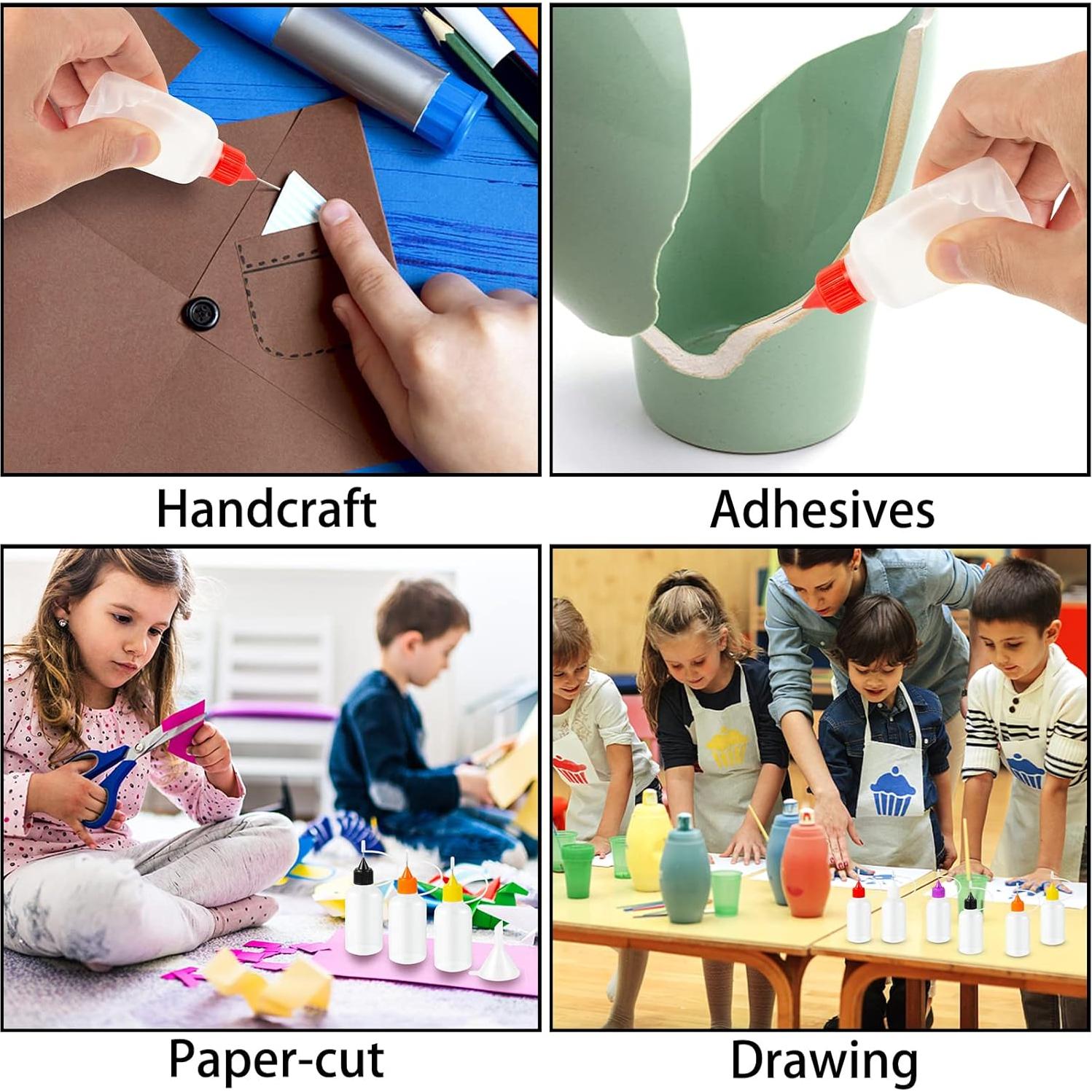 18 Botellas Aplicadoras de Pegamento YEAJOIN 30ML Punta de Aguja