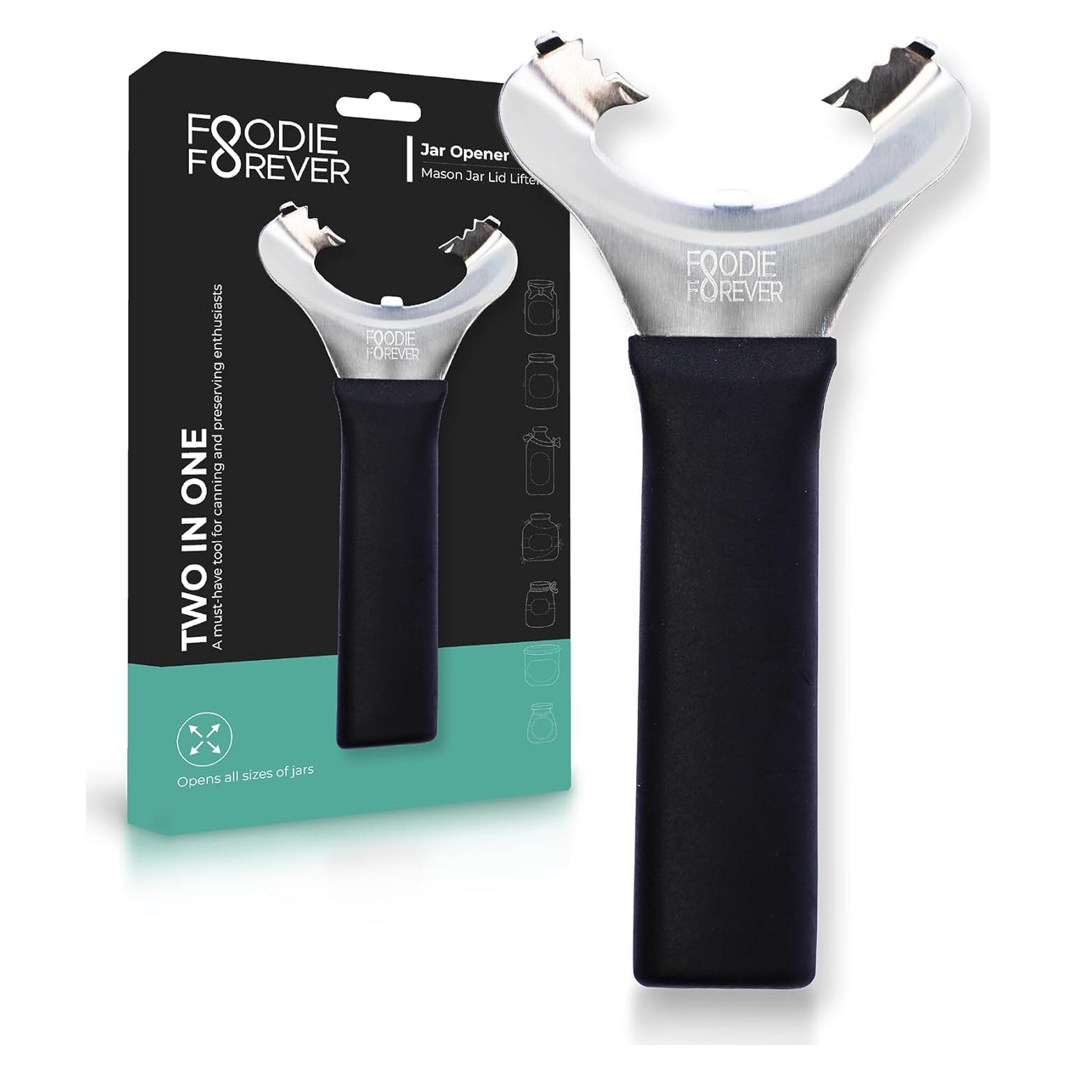 Abridor de Tarros 2 en 1 FoodieForever - Acero Inoxidable