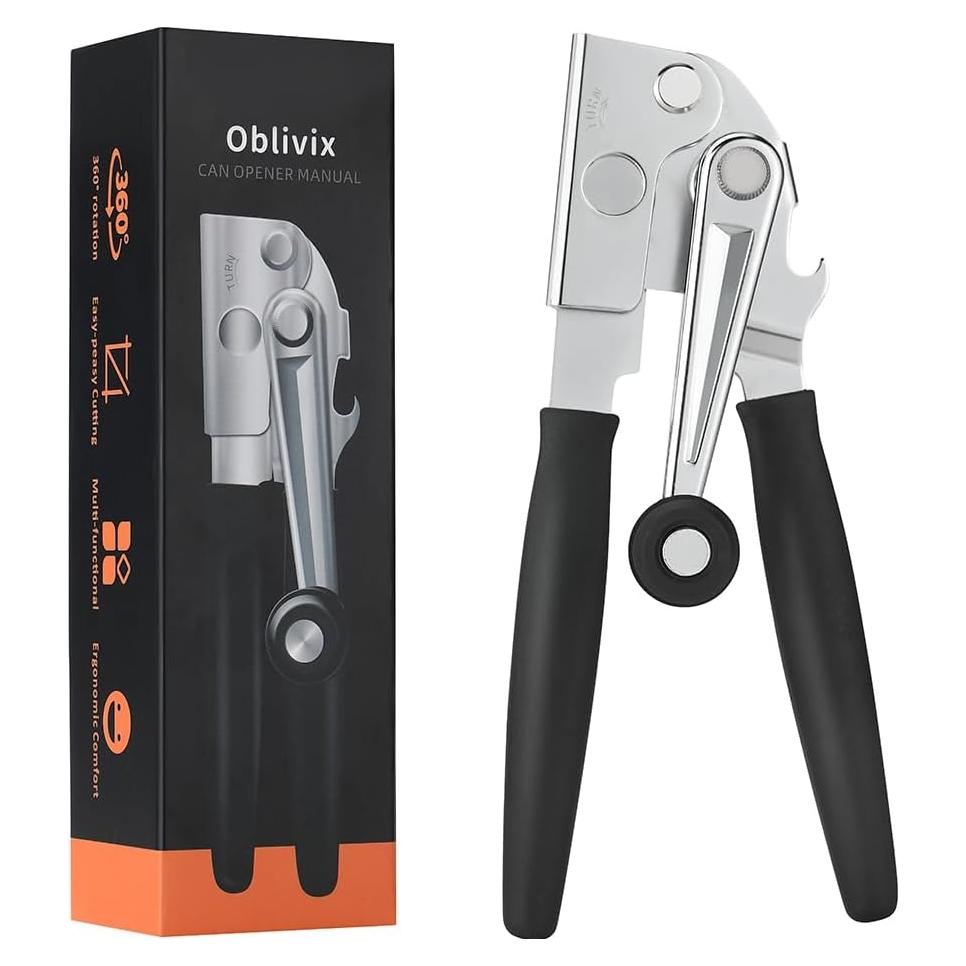 Abrelatas Manual Oblivix de Acero Inoxidable, Ergonomía y Eficiencia