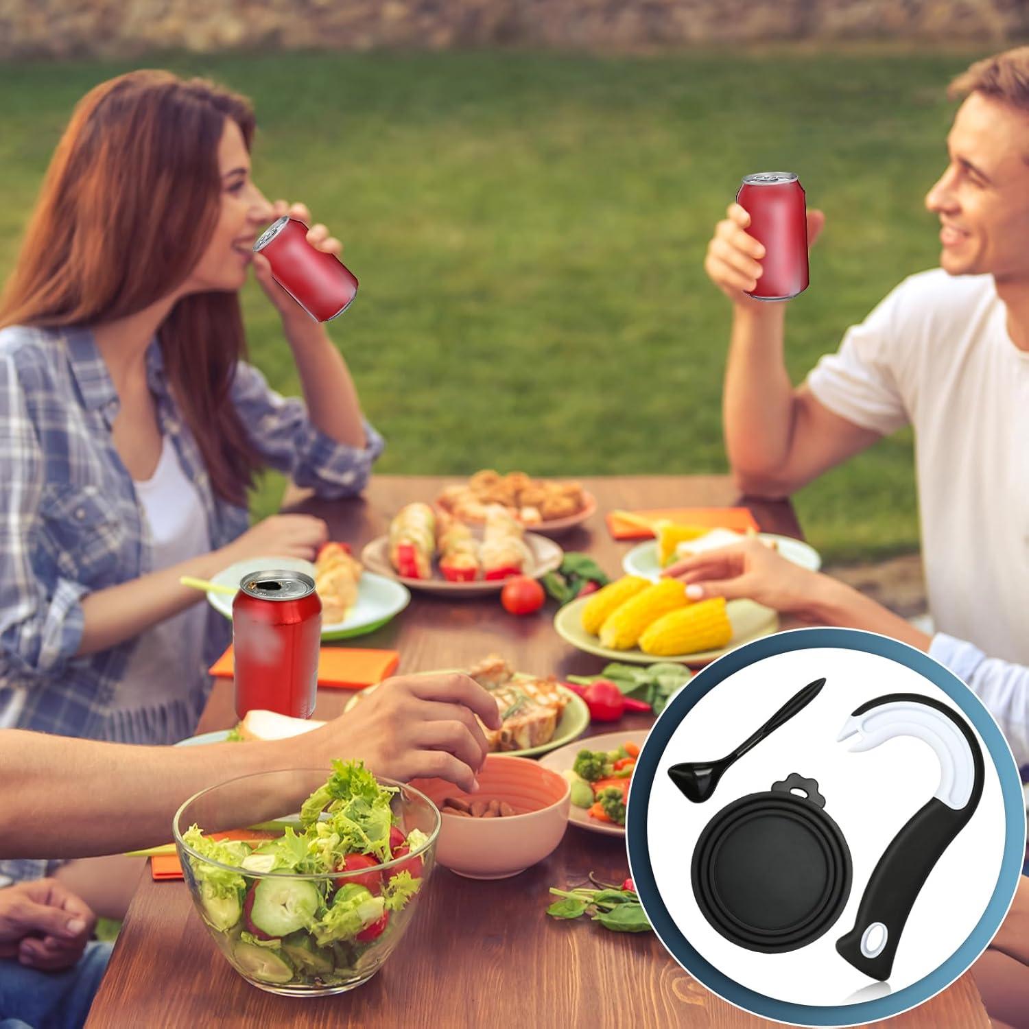 Abre Latas de Anilla FOWSRHRG con Tapa de Silicona y Cuchara