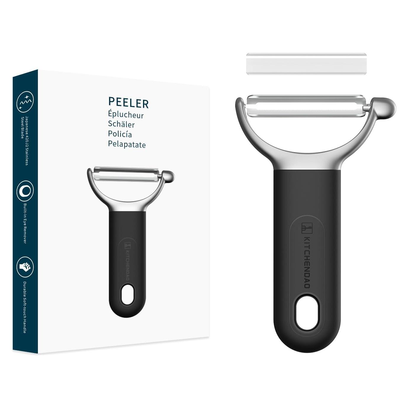 Pelador de Verduras KITCHENDAO Y-Peeler Acero Inoxidable Negro