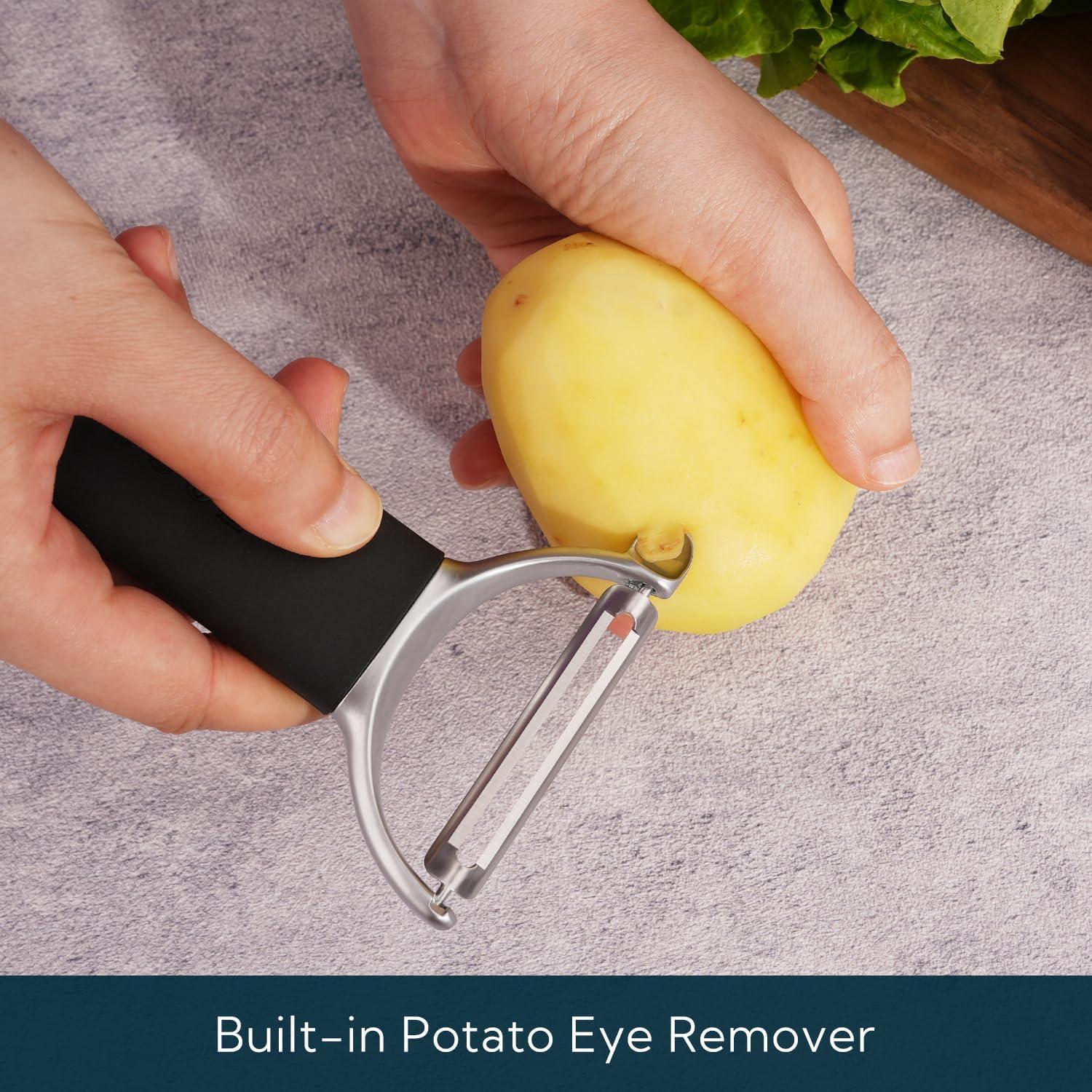 Pelador de Verduras KITCHENDAO Y-Peeler Acero Inoxidable Negro