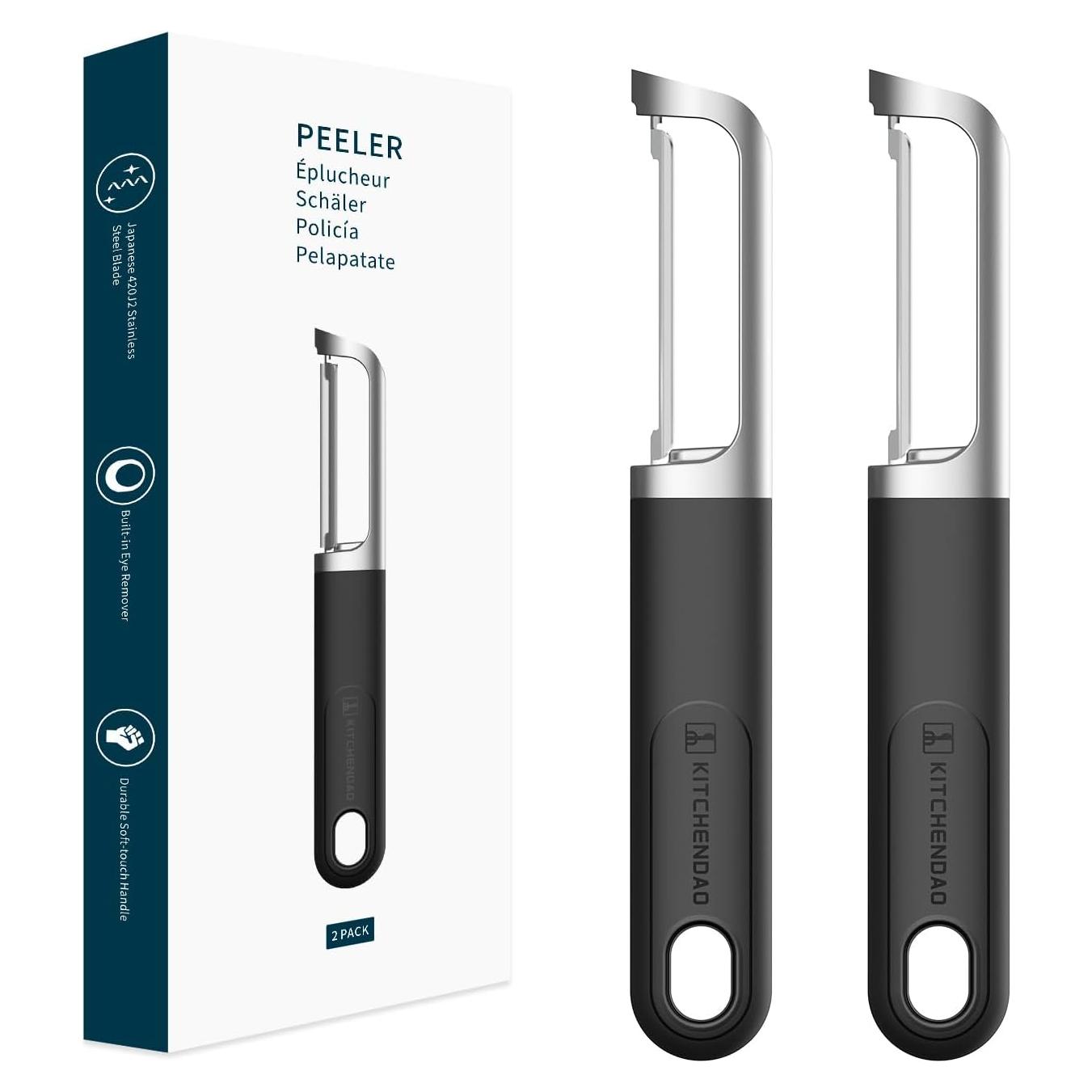 Pelador de Verduras KITCHENDAO I-Peeler Acero Inoxidable 2 Pcs
