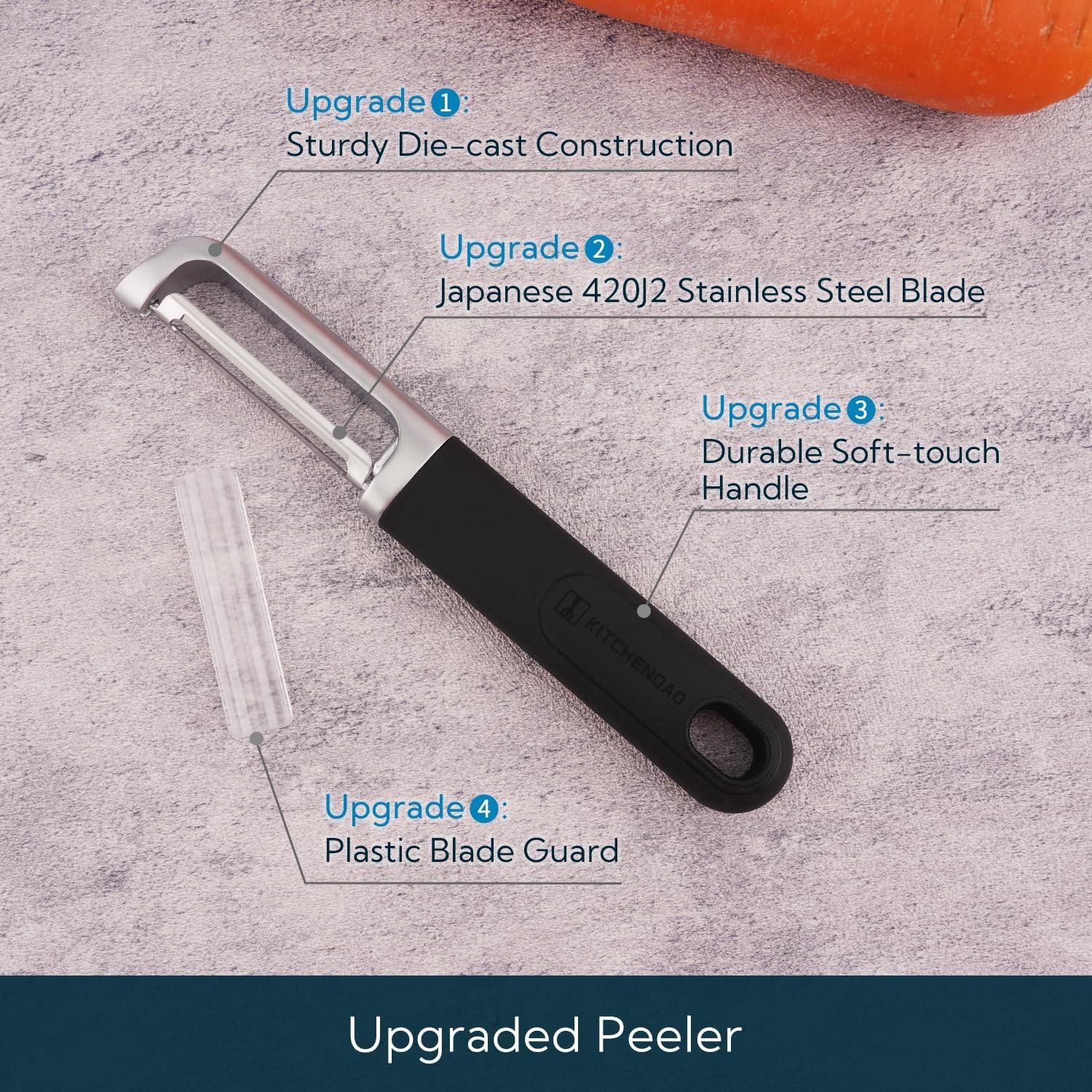 Pelador de Verduras KITCHENDAO I-Peeler Acero Inoxidable 2 Pcs