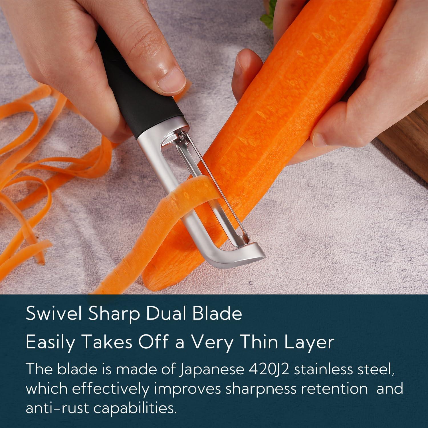 Pelador de Verduras KITCHENDAO I-Peeler Acero Inoxidable 2 Pcs