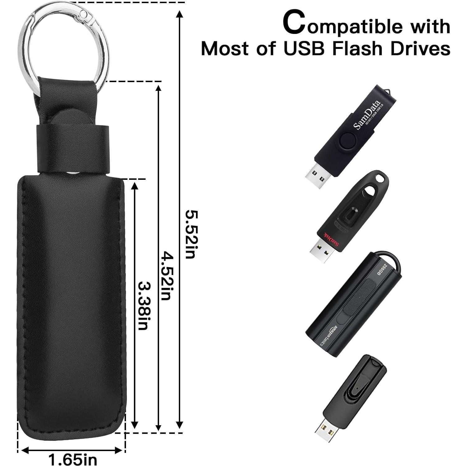 Funda USB CaSZLUTION de Cuero Microfibra Negra