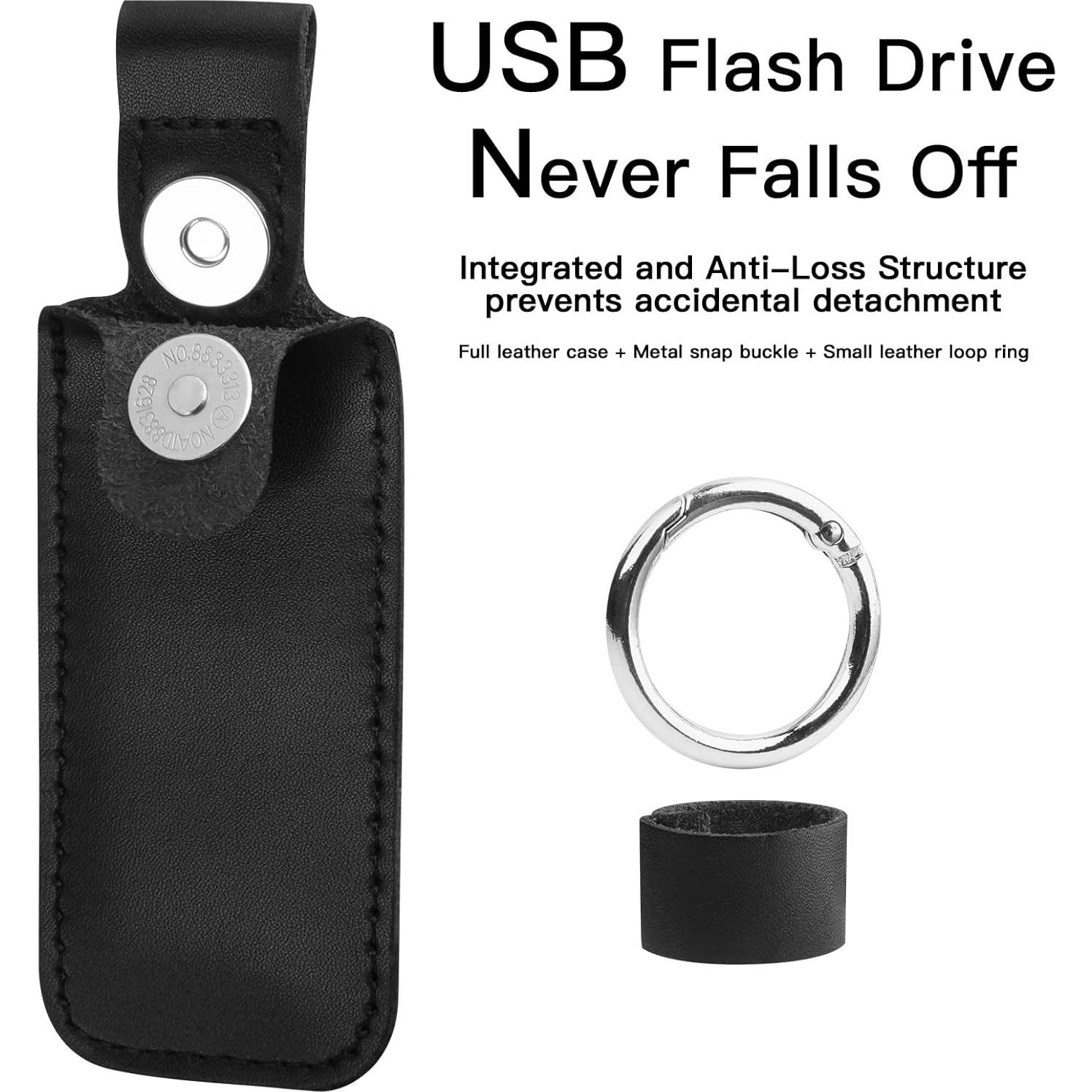 Funda USB CaSZLUTION de Cuero Microfibra Negra