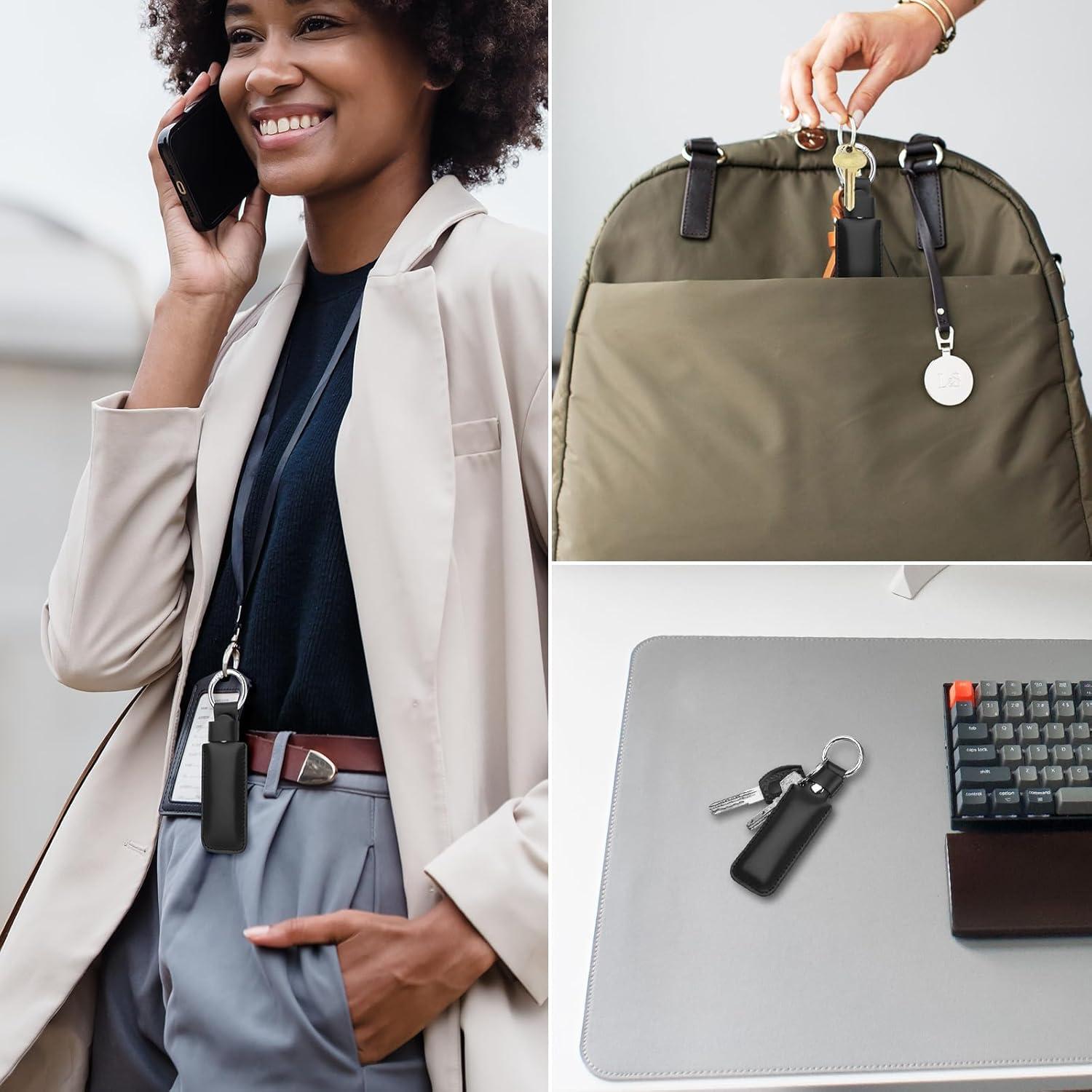 Funda USB CaSZLUTION de Cuero Microfibra Negra