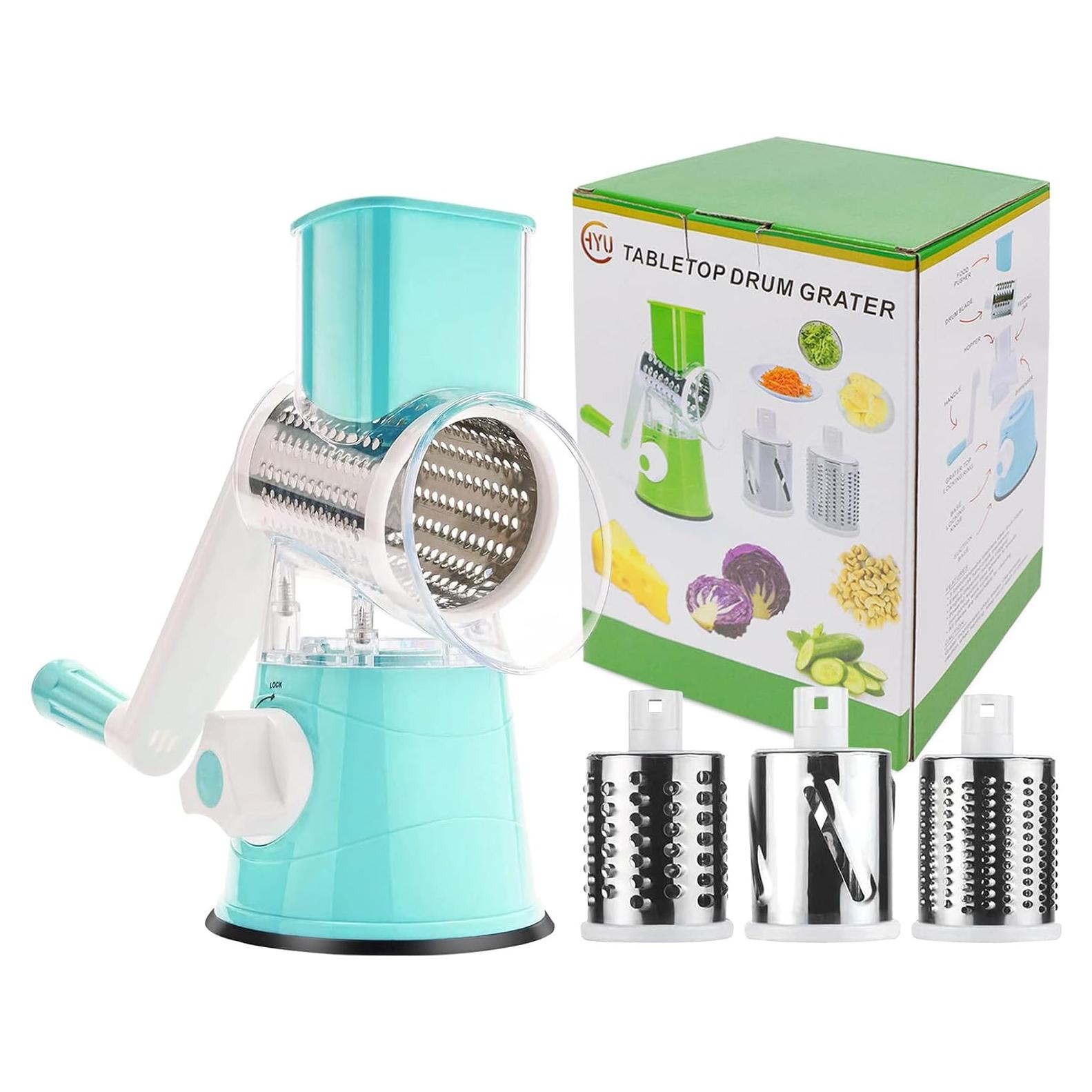 Rallador de Queso Rotatorio Genérico con 3 Cuchillas Inoxidable