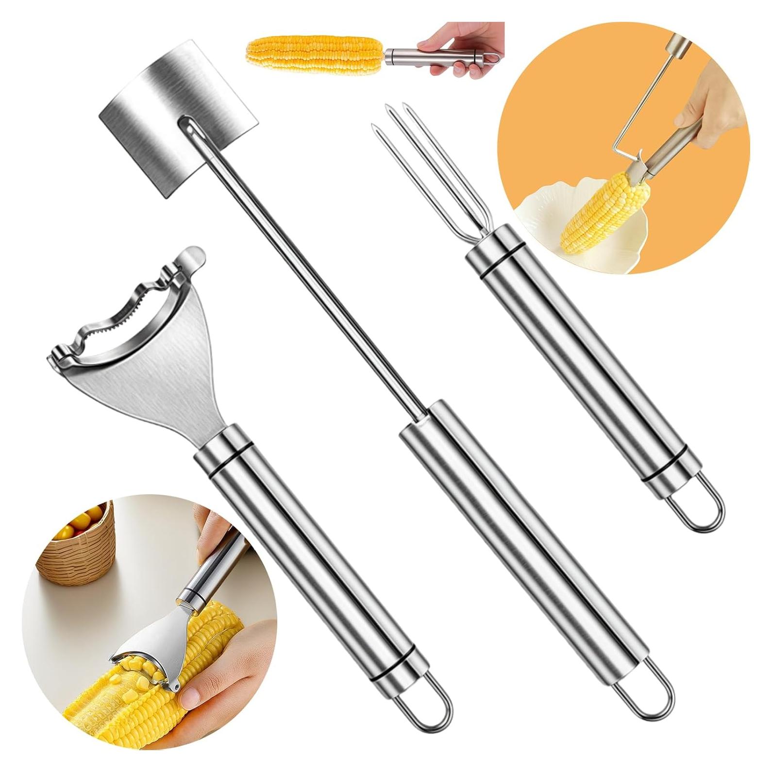 Set de Peladores de Maíz HKFALDRR 3 Piezas Acero Inoxidable