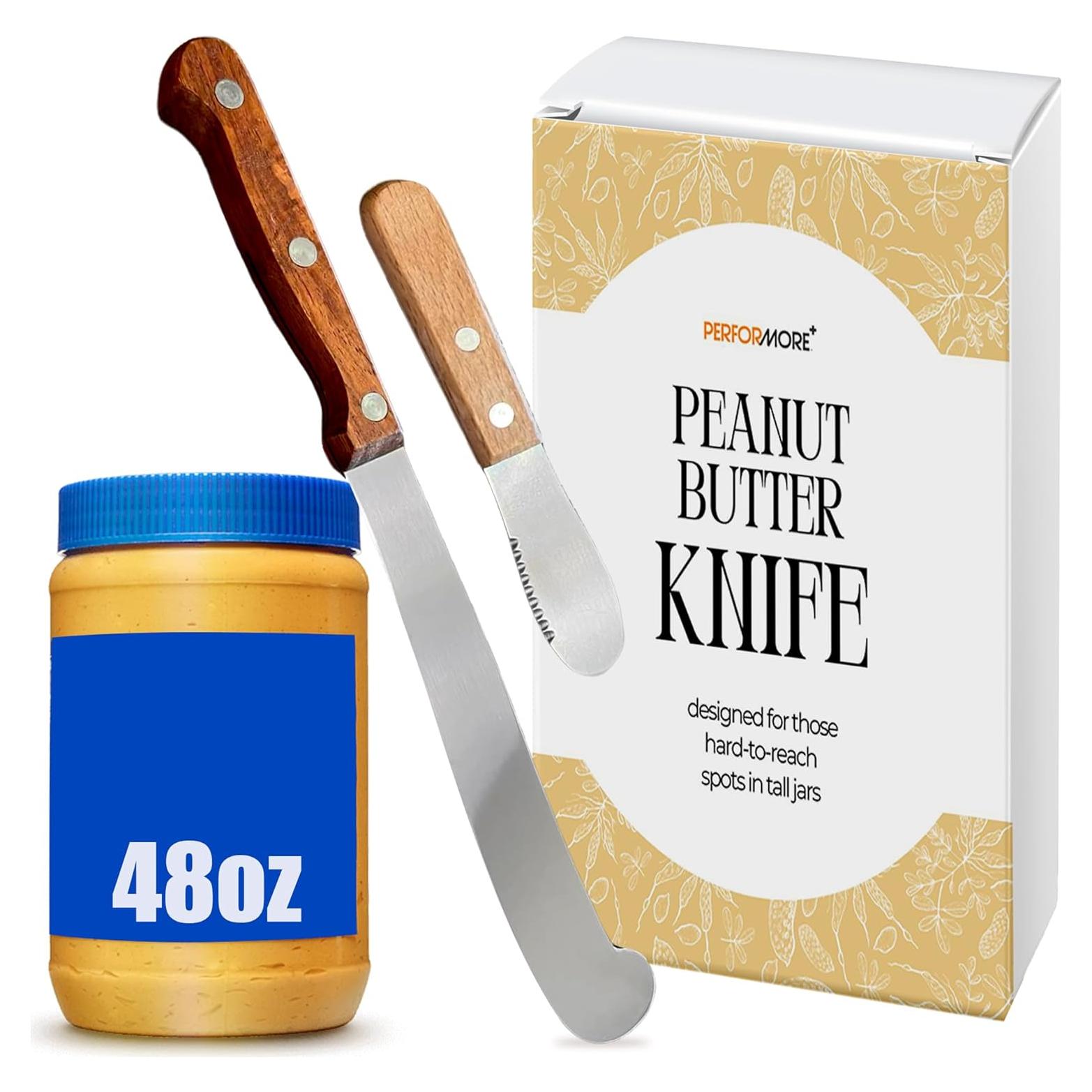 Cuchillos para Untar Performore 2PCS Acero Inoxidable Madera