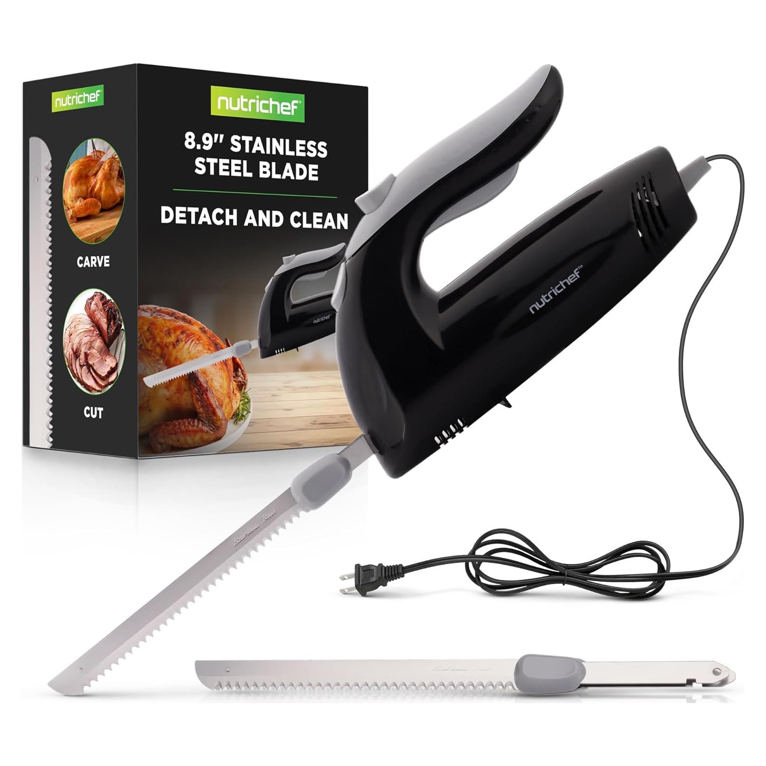 Cuchillo Eléctrico de Rebanar NutriChef 22.6 cm Acero Inoxidable