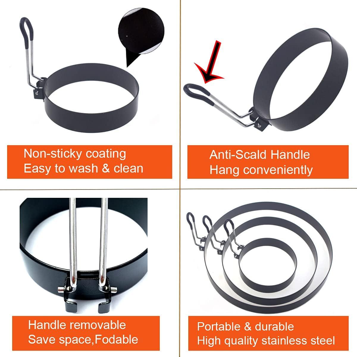 Set de Anillos de Cocina WOWITIS - 3 Piezas Acero Inoxidable