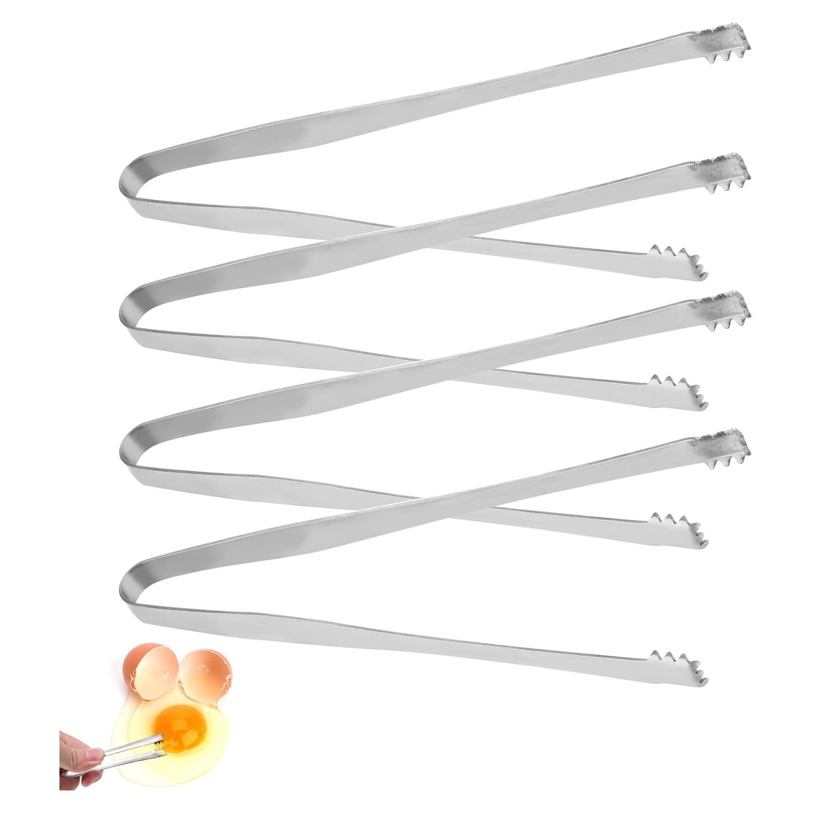 4 Pinzas de Acero Inoxidable BOXOB para Chalaza de Huevo 15.2 cm