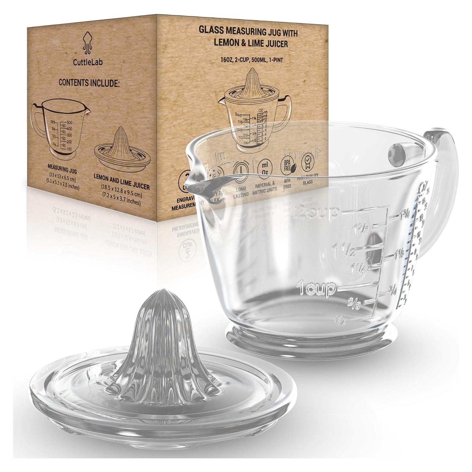 Exprimidor manual de cítricos CuttleLab 500ml vidrio transparente