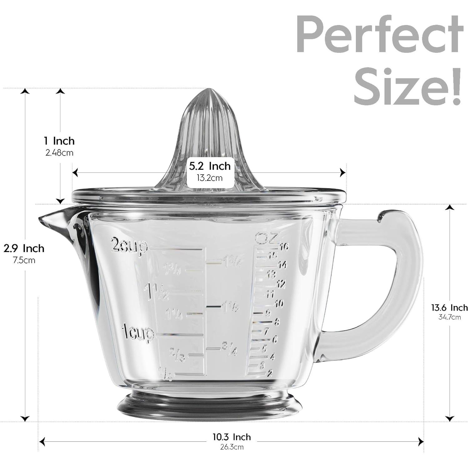 Exprimidor manual de cítricos CuttleLab 500ml vidrio transparente