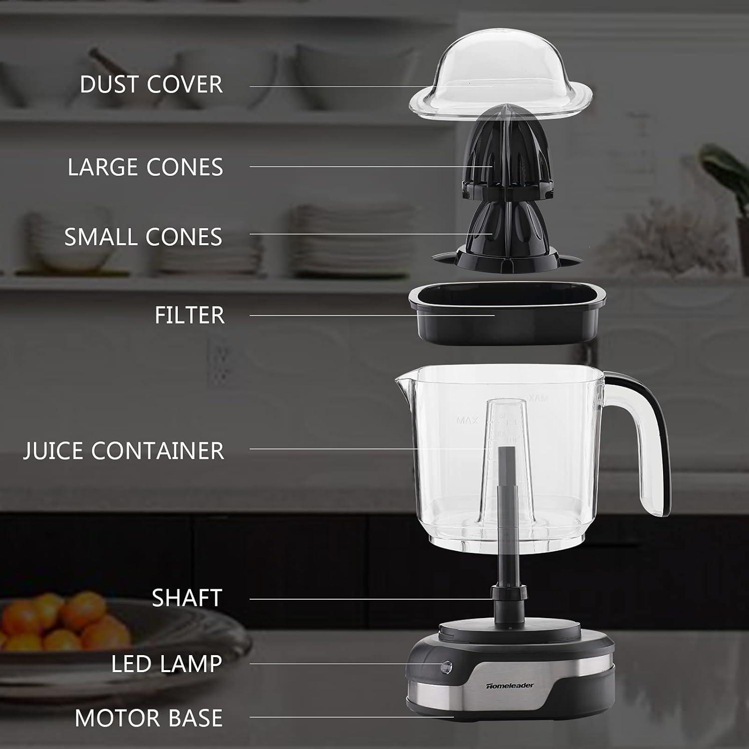 Exprimidor Eléctrico de Cítricos Homeleader 1.2L Acero Inoxidable