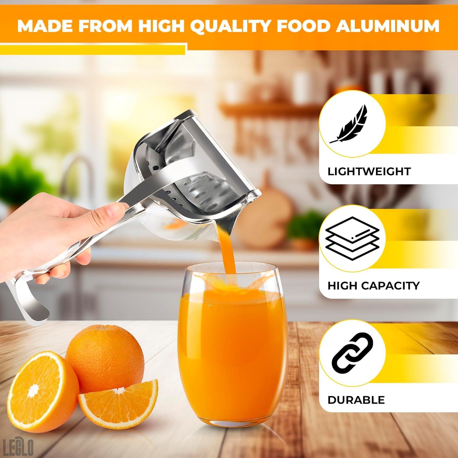Exprimidor Manual de Aluminio LEGLO - Extractor de Jugo de Frutas