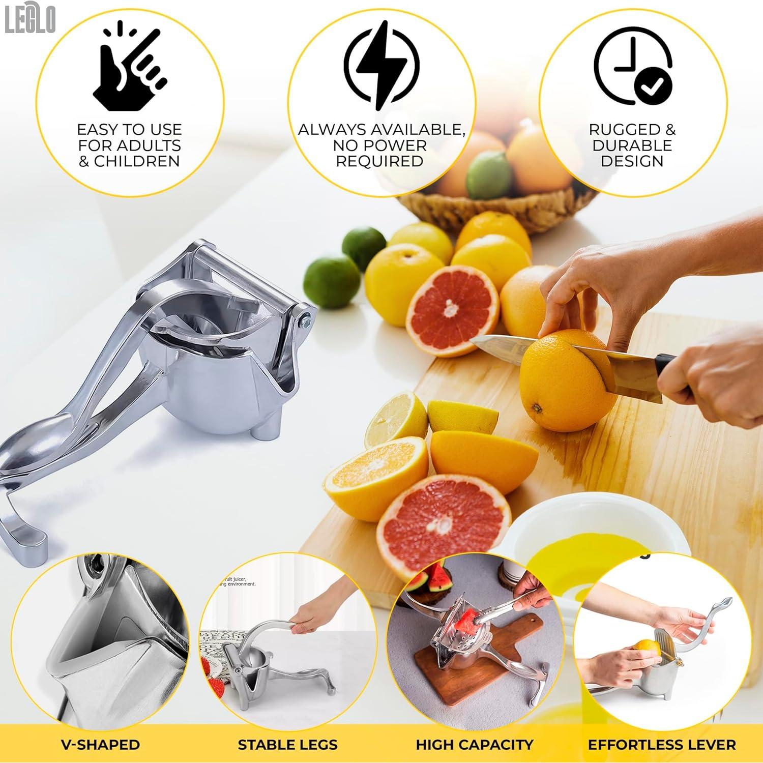 Exprimidor Manual de Aluminio LEGLO - Extractor de Jugo de Frutas