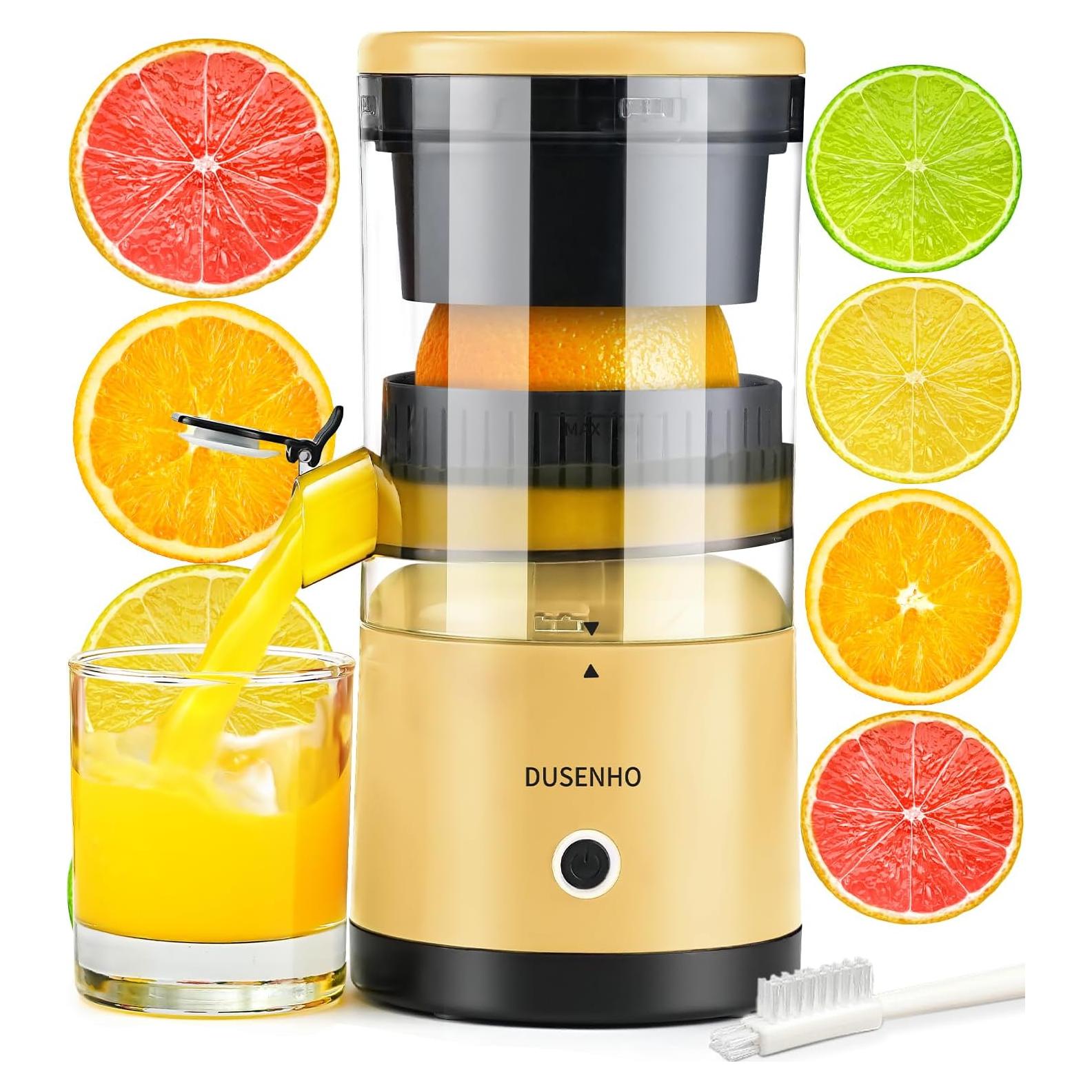 Exprimidor Eléctrico DUSENHO Recargable USB 1L Amarillo