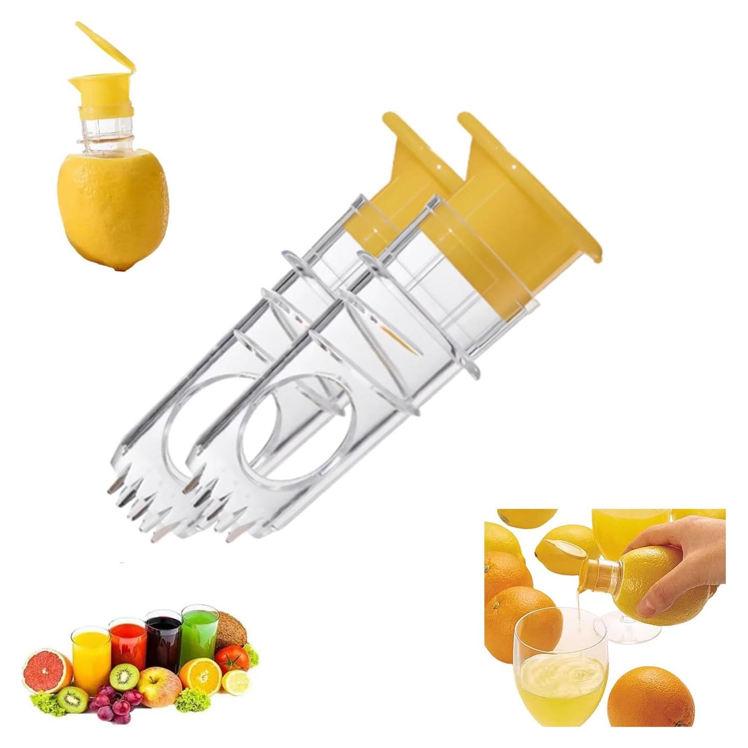 Exprimidor de Limón Manual Fangool 120g Portátil Amarillo 2 Pcs