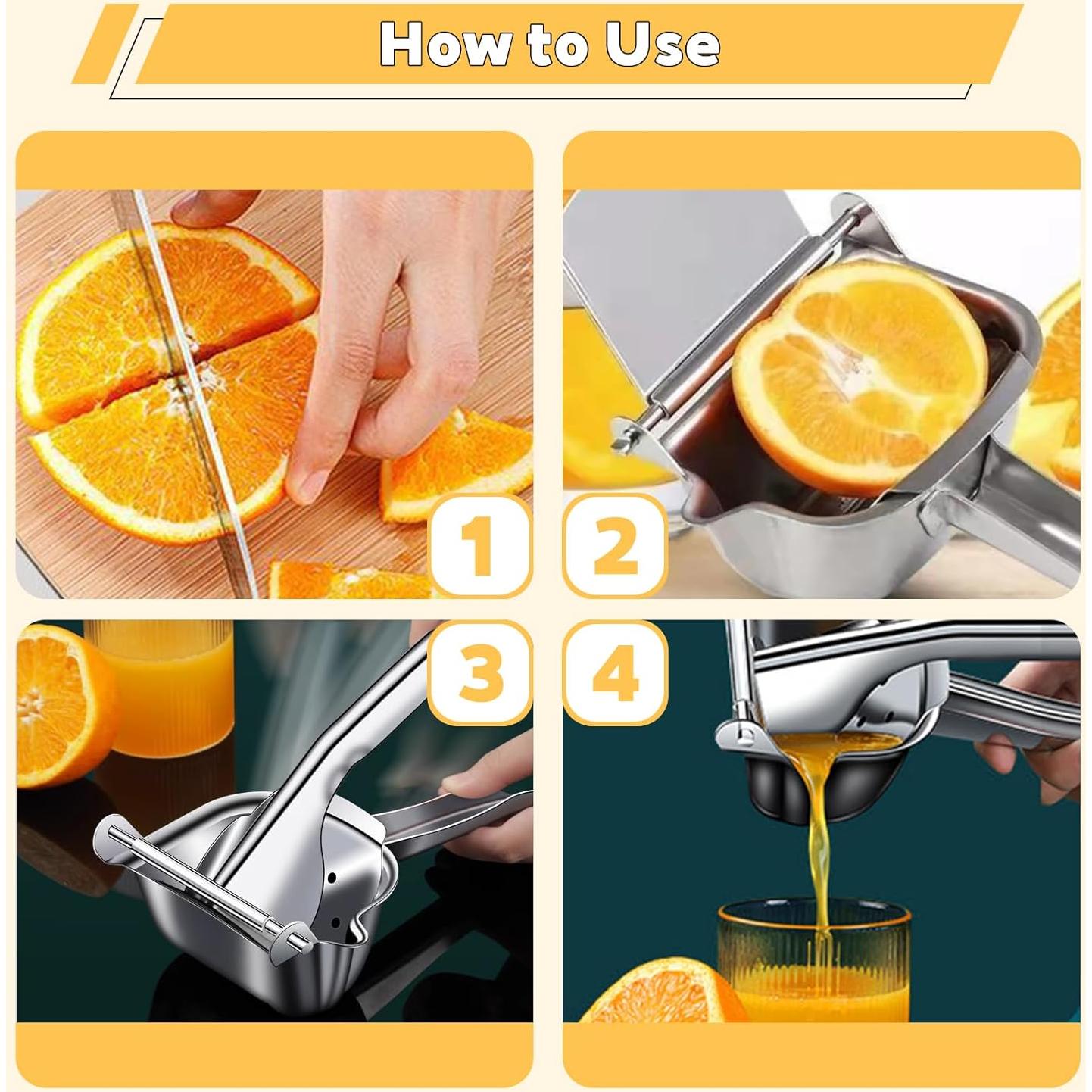 Exprimidor Manual de Acero Inoxidable Genérico 23 cm - Jugo de Frutas