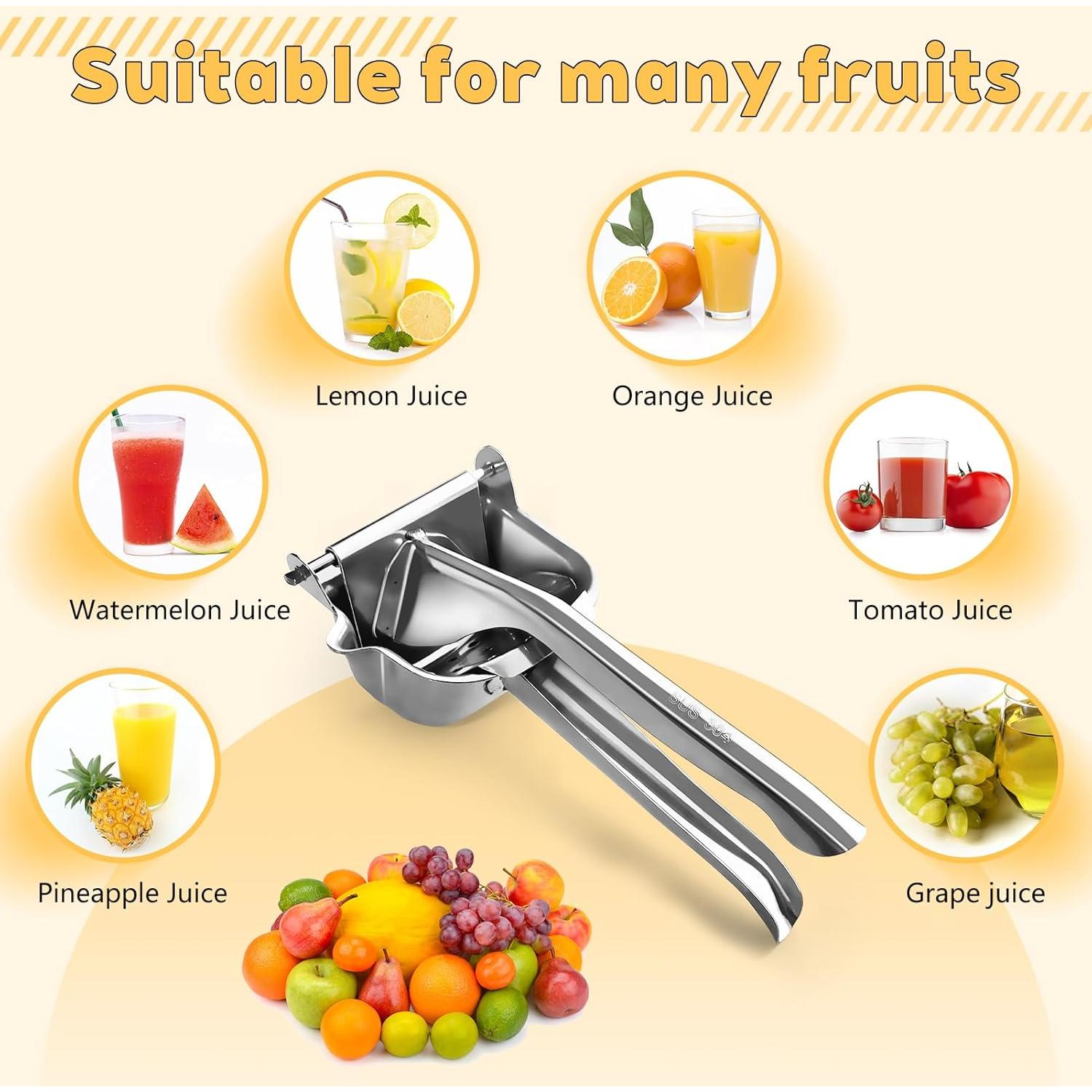 Exprimidor Manual de Acero Inoxidable Genérico 23 cm - Jugo de Frutas