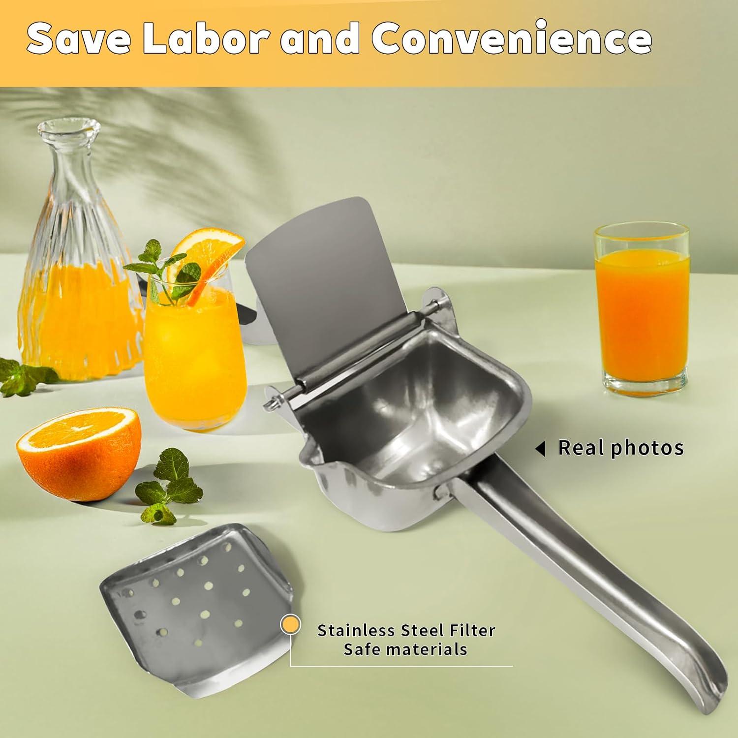 Exprimidor Manual de Acero Inoxidable Genérico 23 cm - Jugo de Frutas