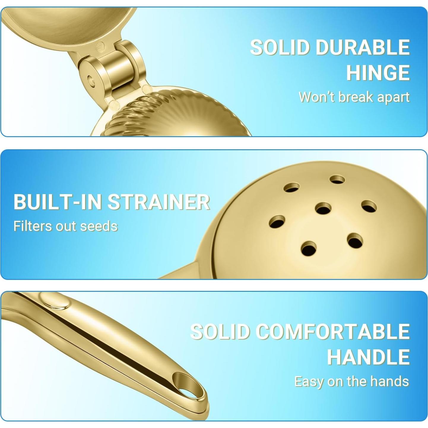 Exprimidor de Limón Sopito Dorado de Alta Resistencia 390g