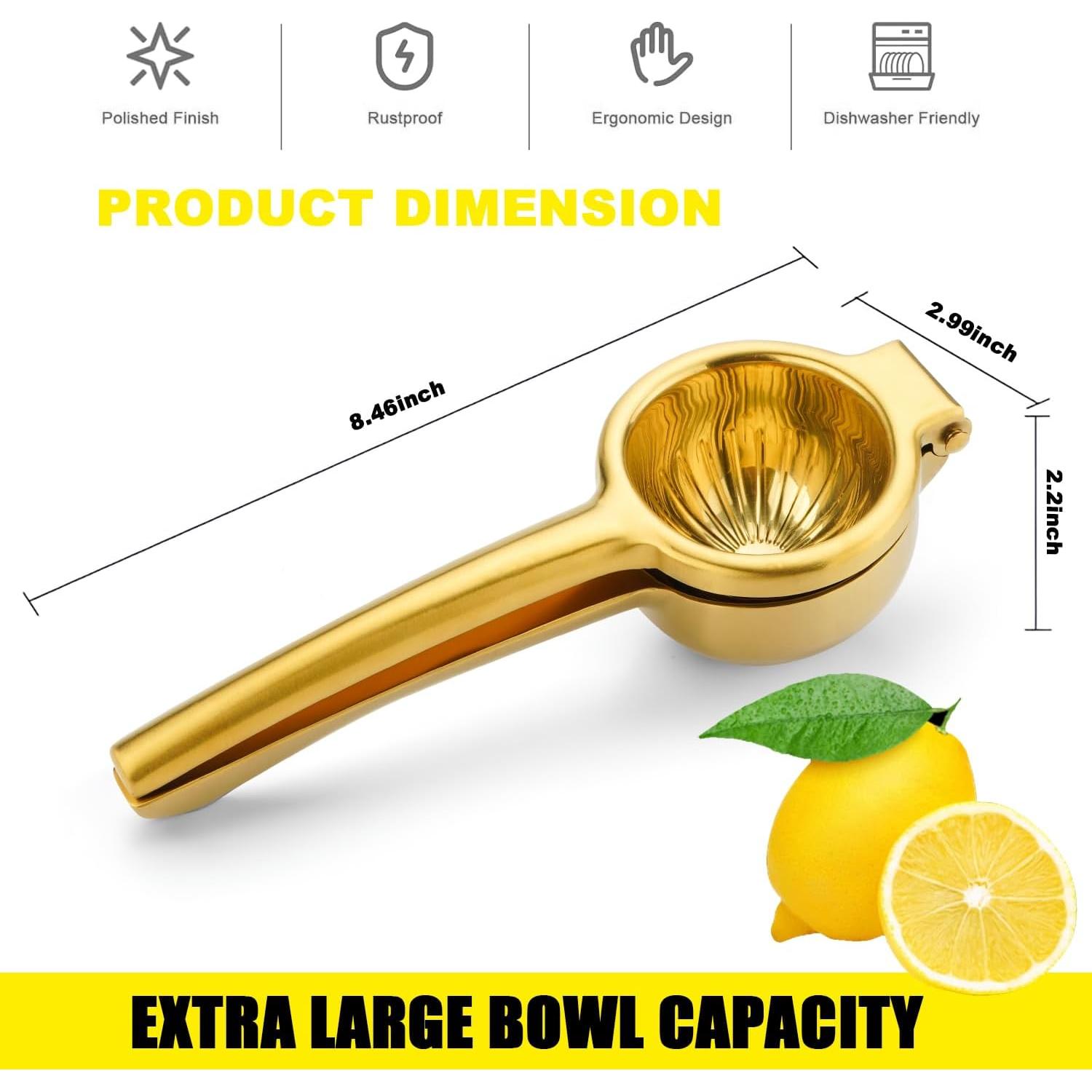 Exprimidor Manual de Limón SHIKORI Acero Inoxidable Oro