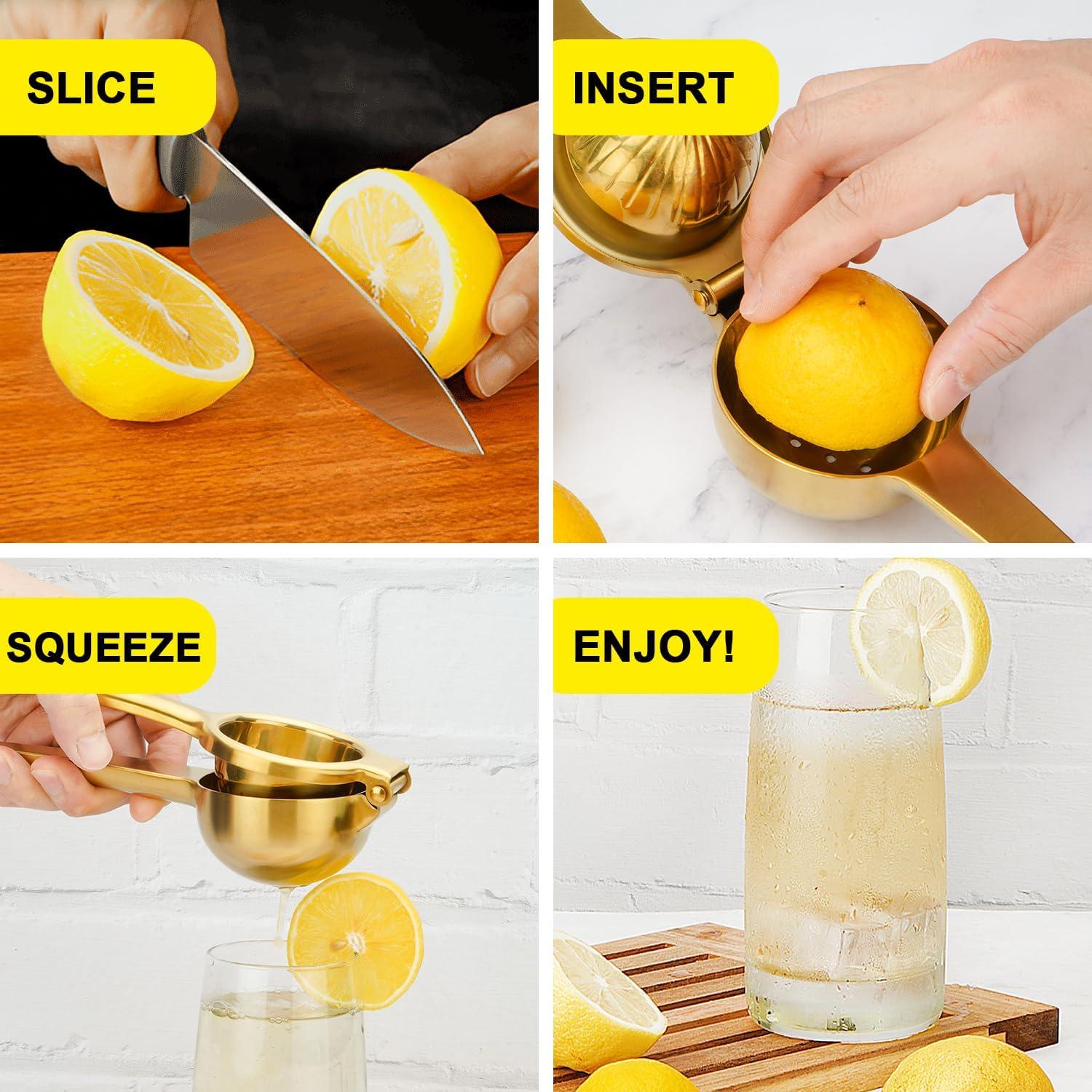 Exprimidor Manual de Limón SHIKORI Acero Inoxidable Oro