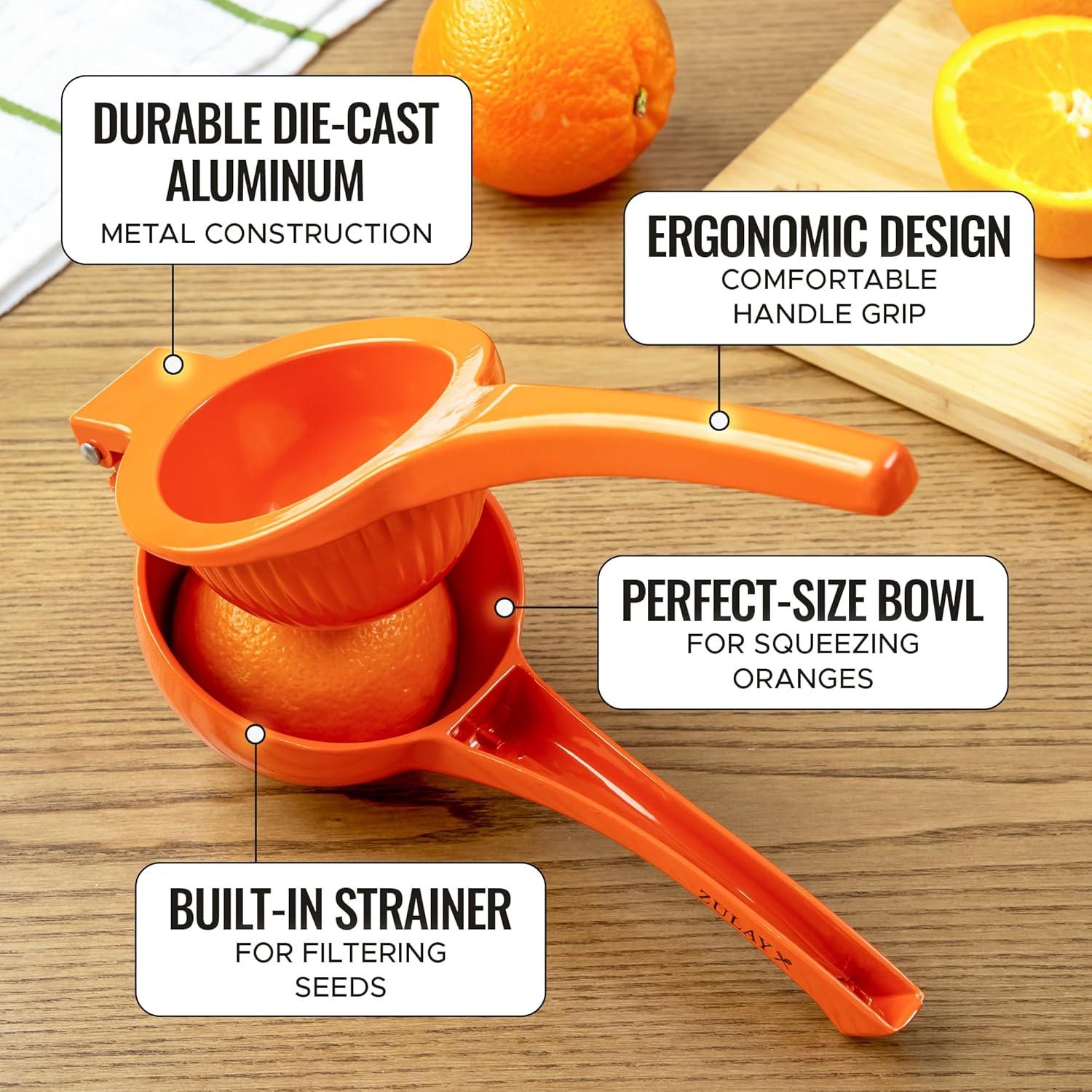 Exprimidor Manual de Cítricos Zulay Kitchen Naranja 0.5L
