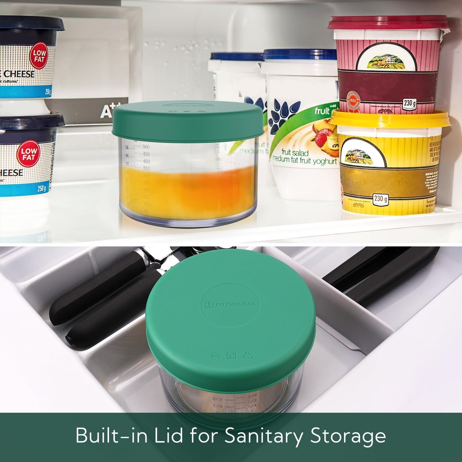 Exprimidor Manual KITCHENDAO 2 en 1 con Tapa 500 ml