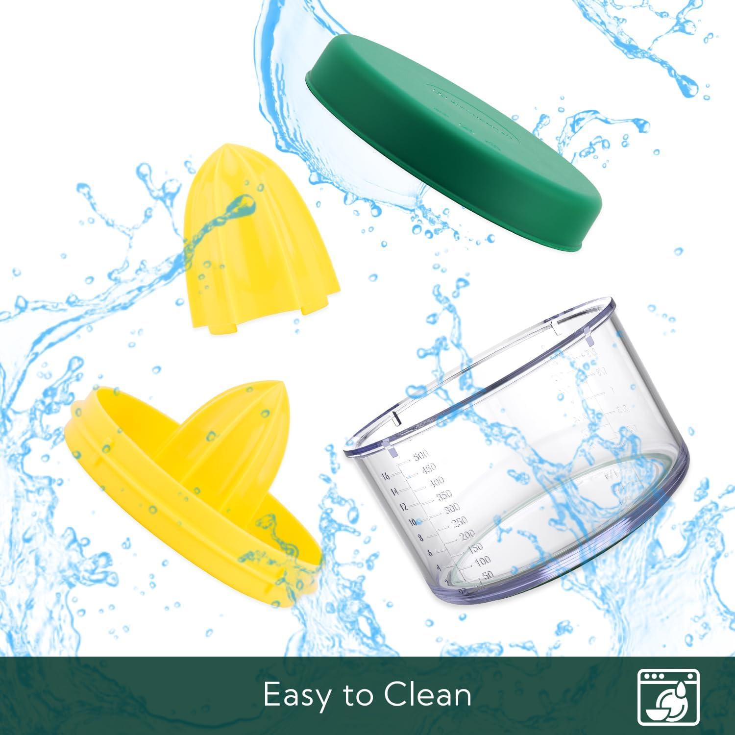 Exprimidor Manual KITCHENDAO 2 en 1 con Tapa 500 ml