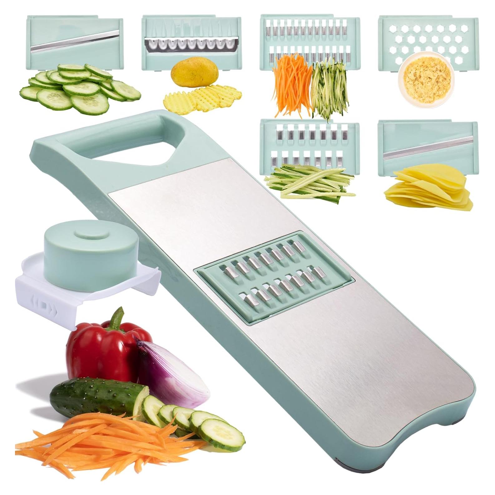 Cortador de Mandolina 6 en 1 NACOLUS con 6 Cuchillas Intercambiables