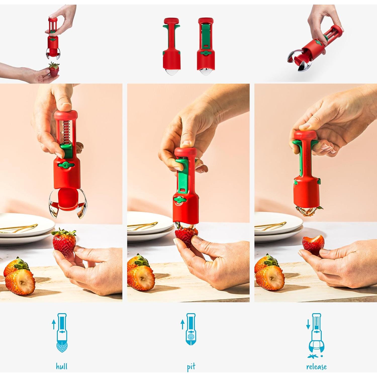 Deshuesador 3-en-1 Dreamfarm Hullapit - Fresas, Cerezas, Aceitunas